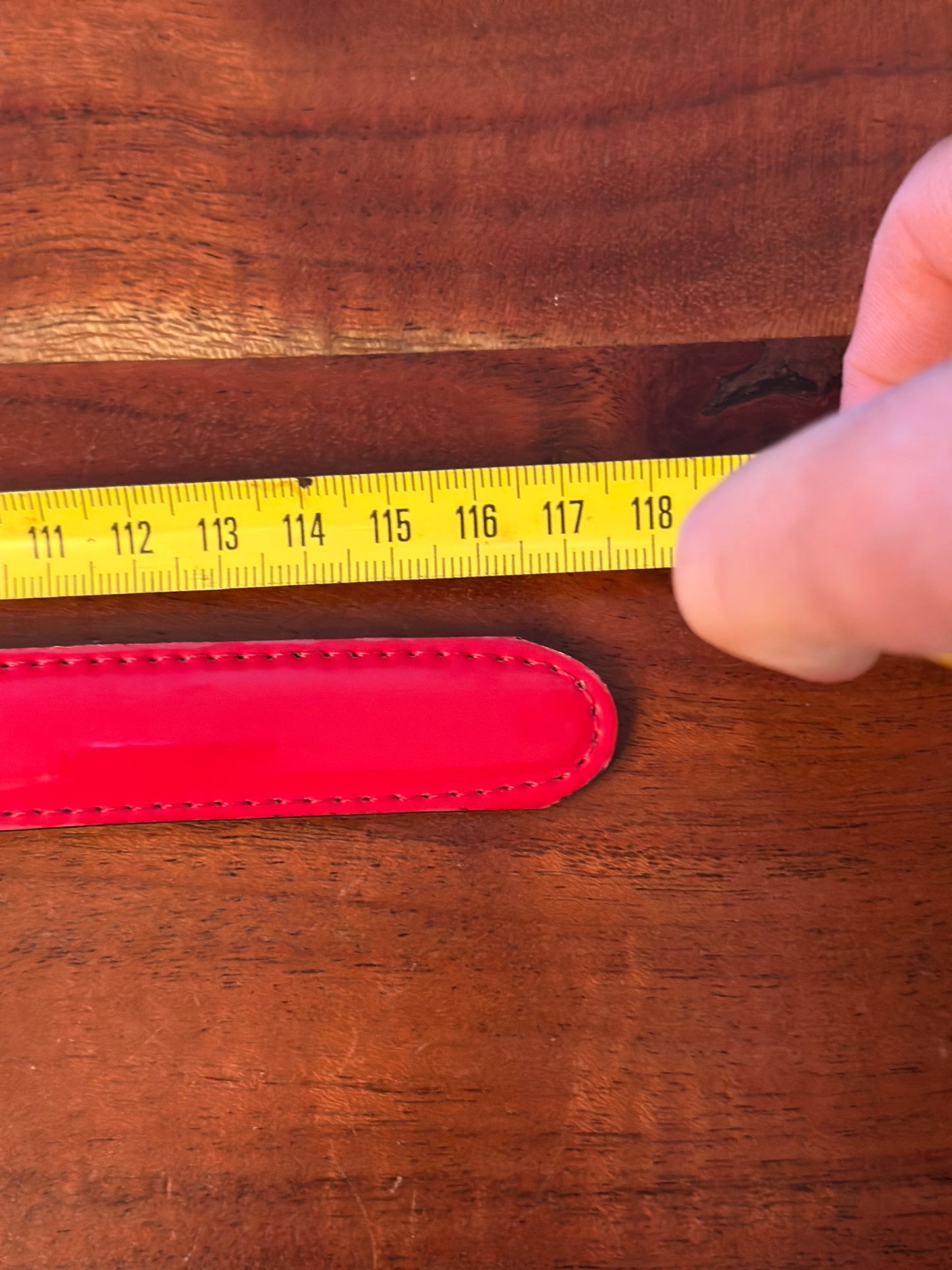 Ceinture en cuir rouge vernie – Made in France modèle vintage