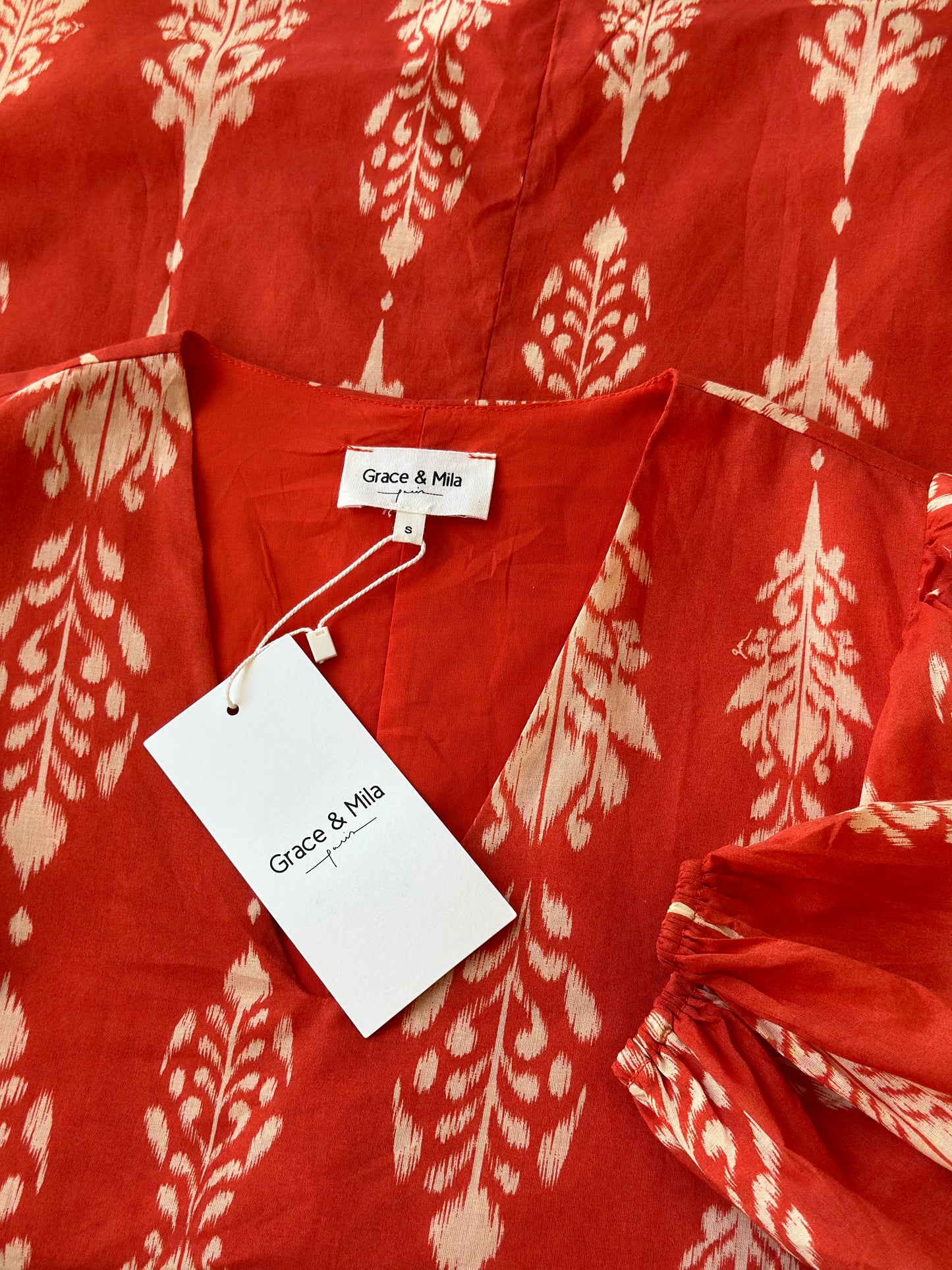 Robe d’été corail T.36 oversize neuve