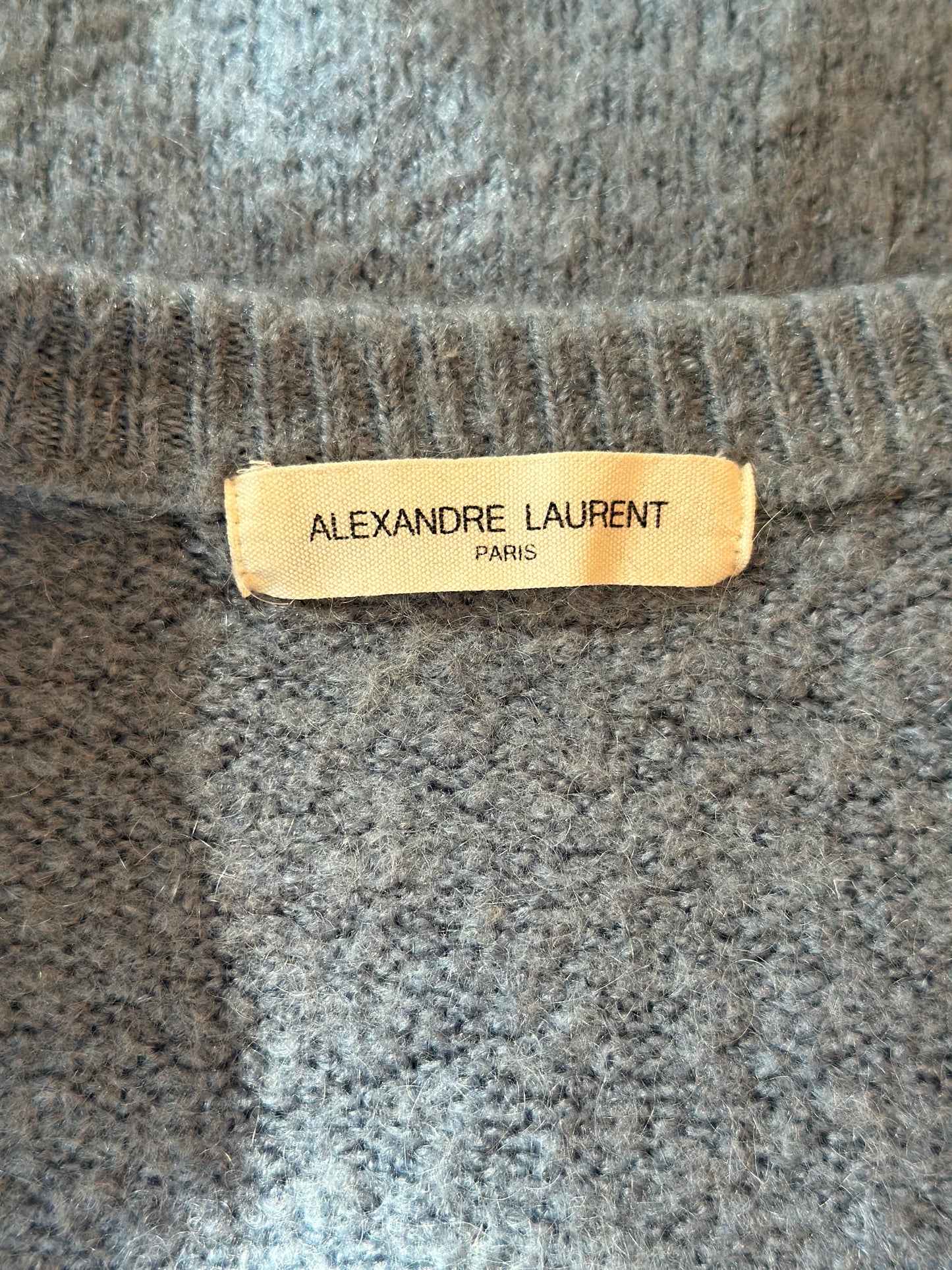 Pull bleu en laine et mohair Alexandre Laurent Paris taille U