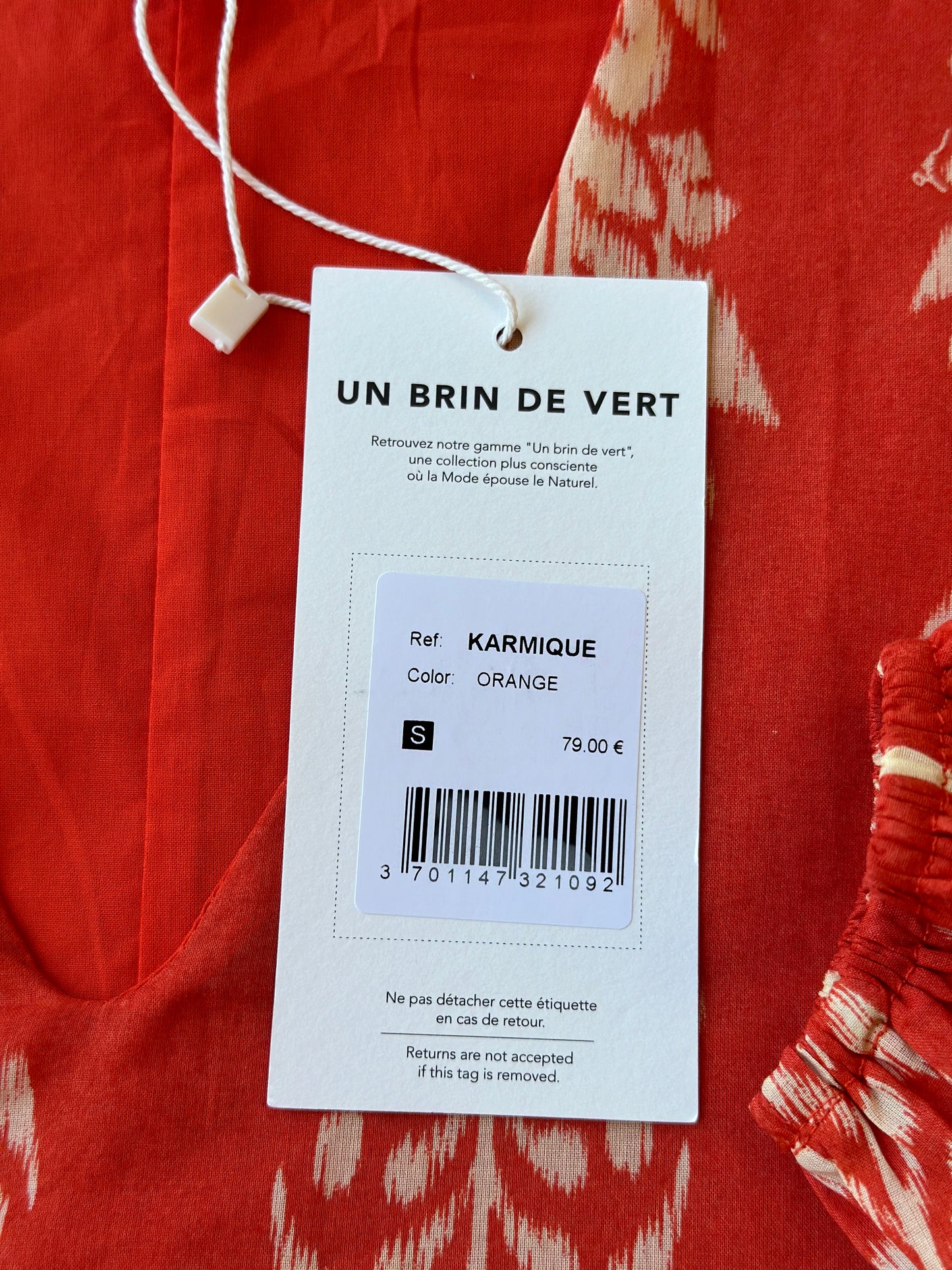Robe d’été corail T.36 oversize neuve