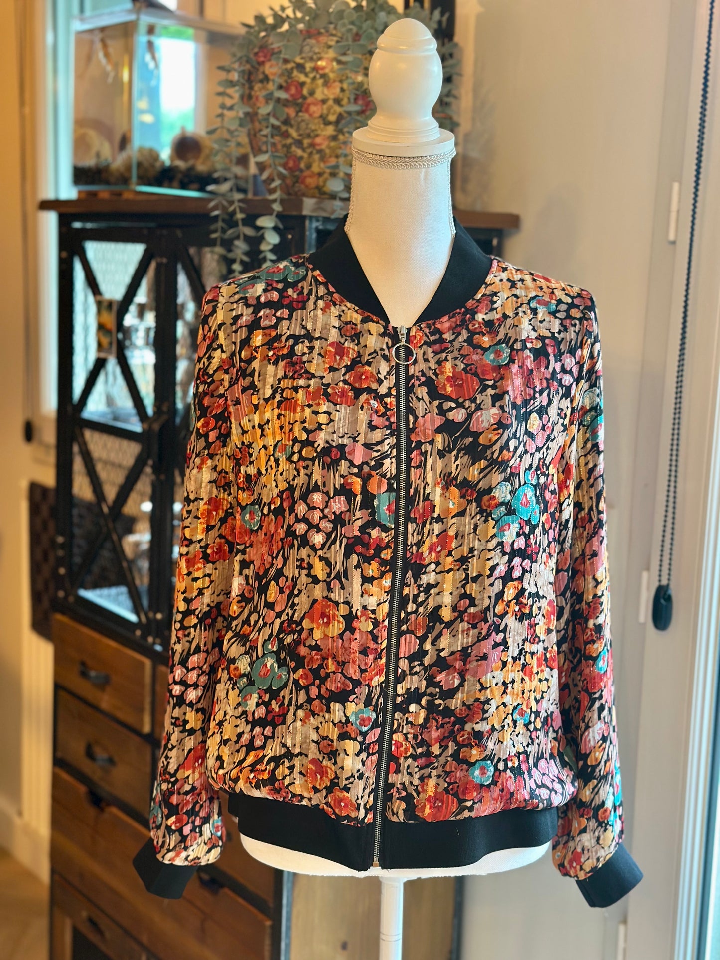 Veste bomber imprimé fleuri T.38