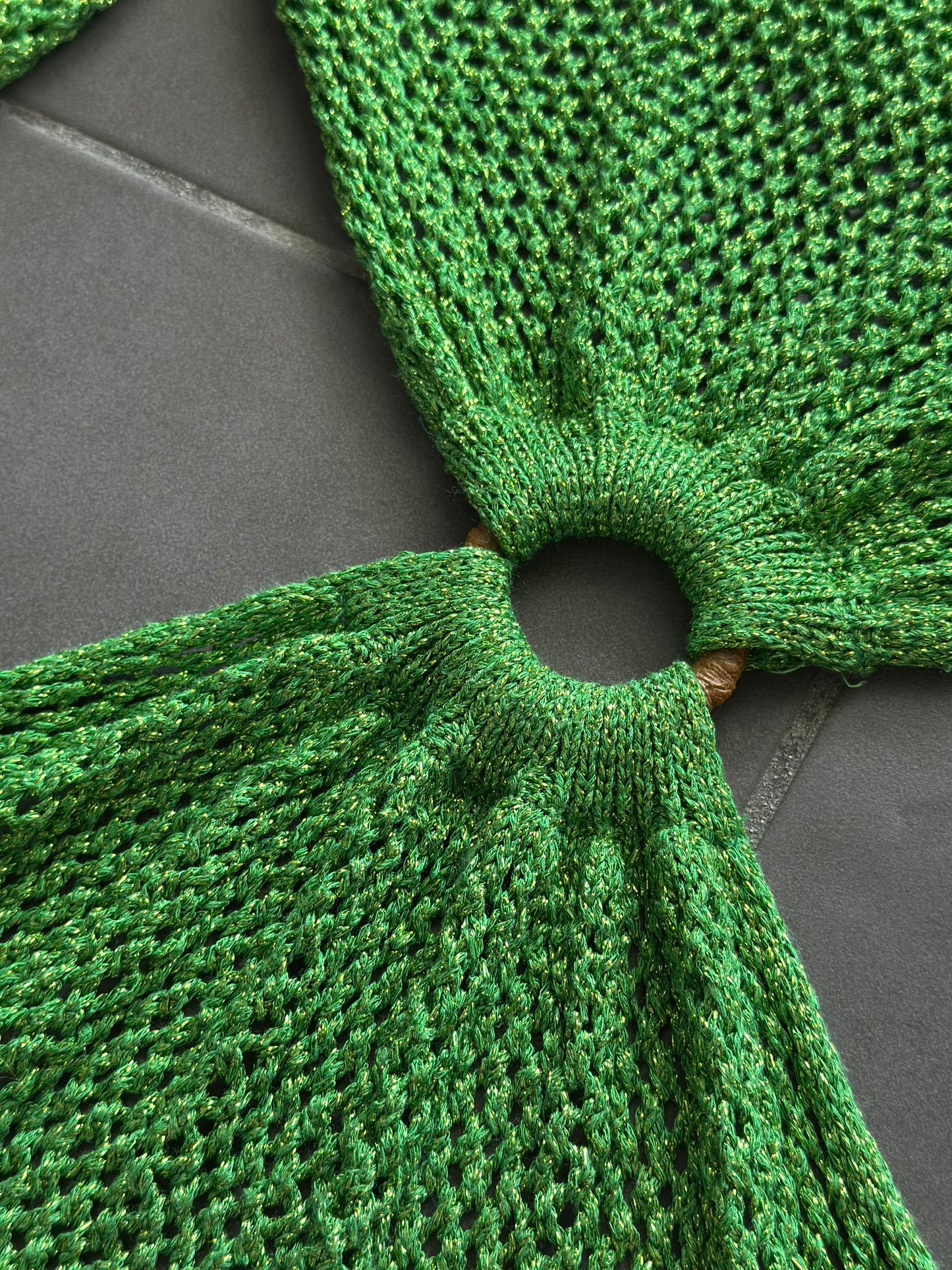 Robe d’été en maille scintillante verte T.36