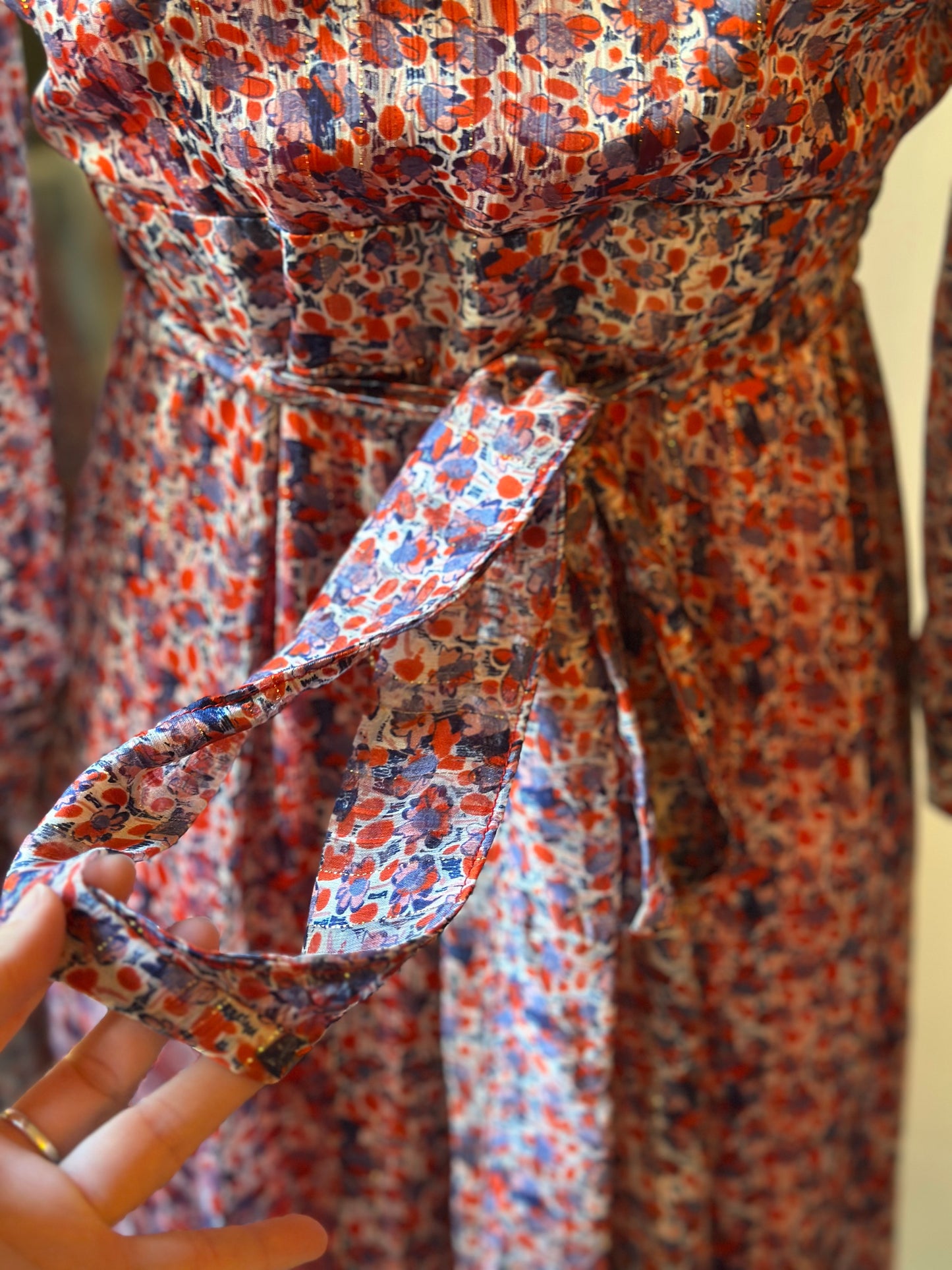 Robe longue fleurie multicolore T.36