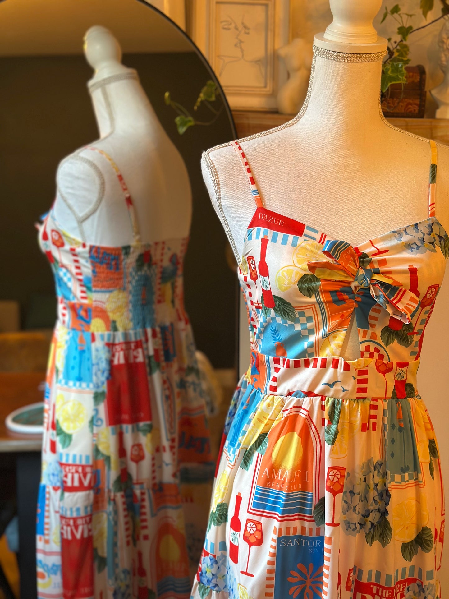 Robe longue imprimée Riviera – neuve, T.36