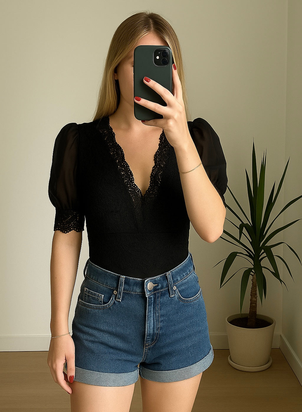 Body en dentelle noire T.36