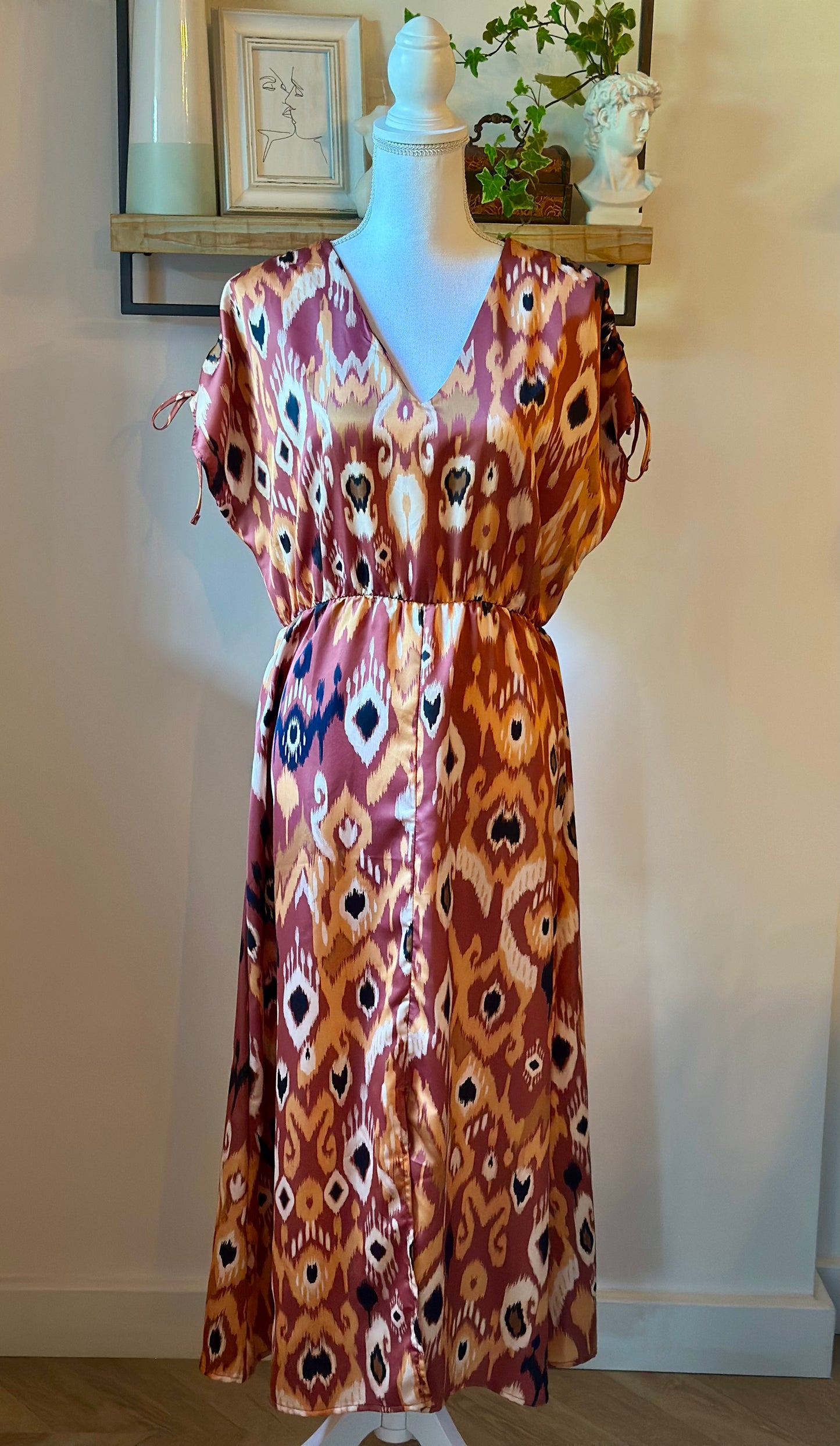 Robe longue imprimé ethnique neuf T.38