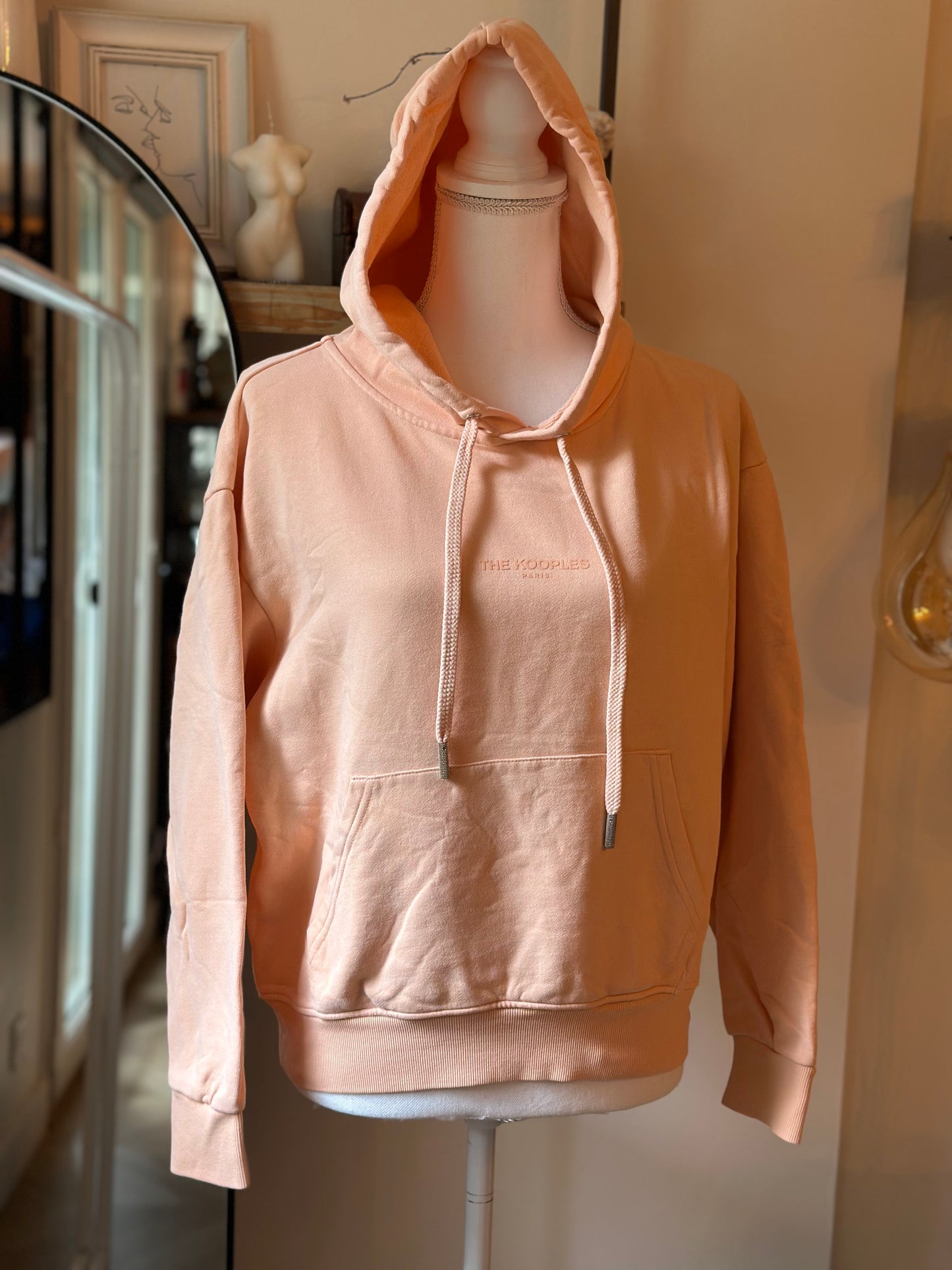 Sweat à capuche abricot T.36