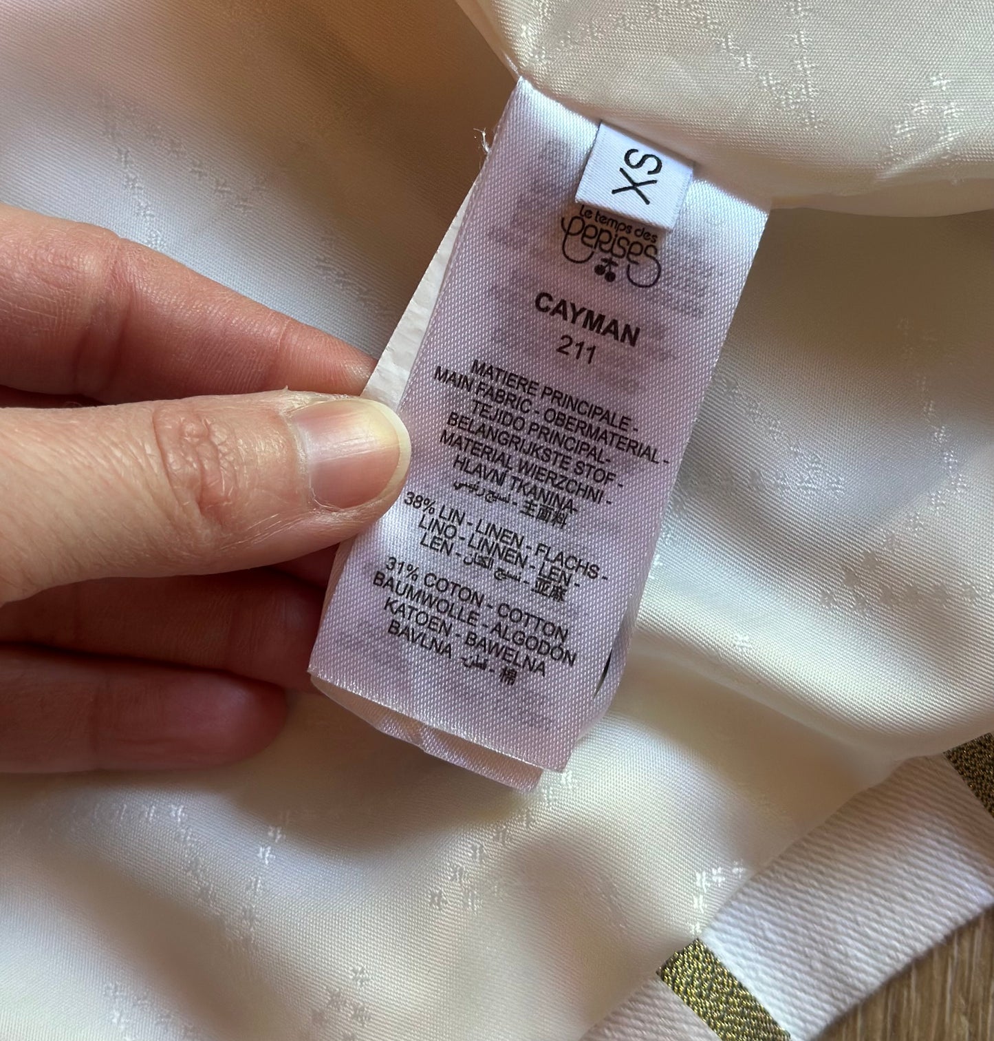 Blazer rayé blanc et doré lin T.34