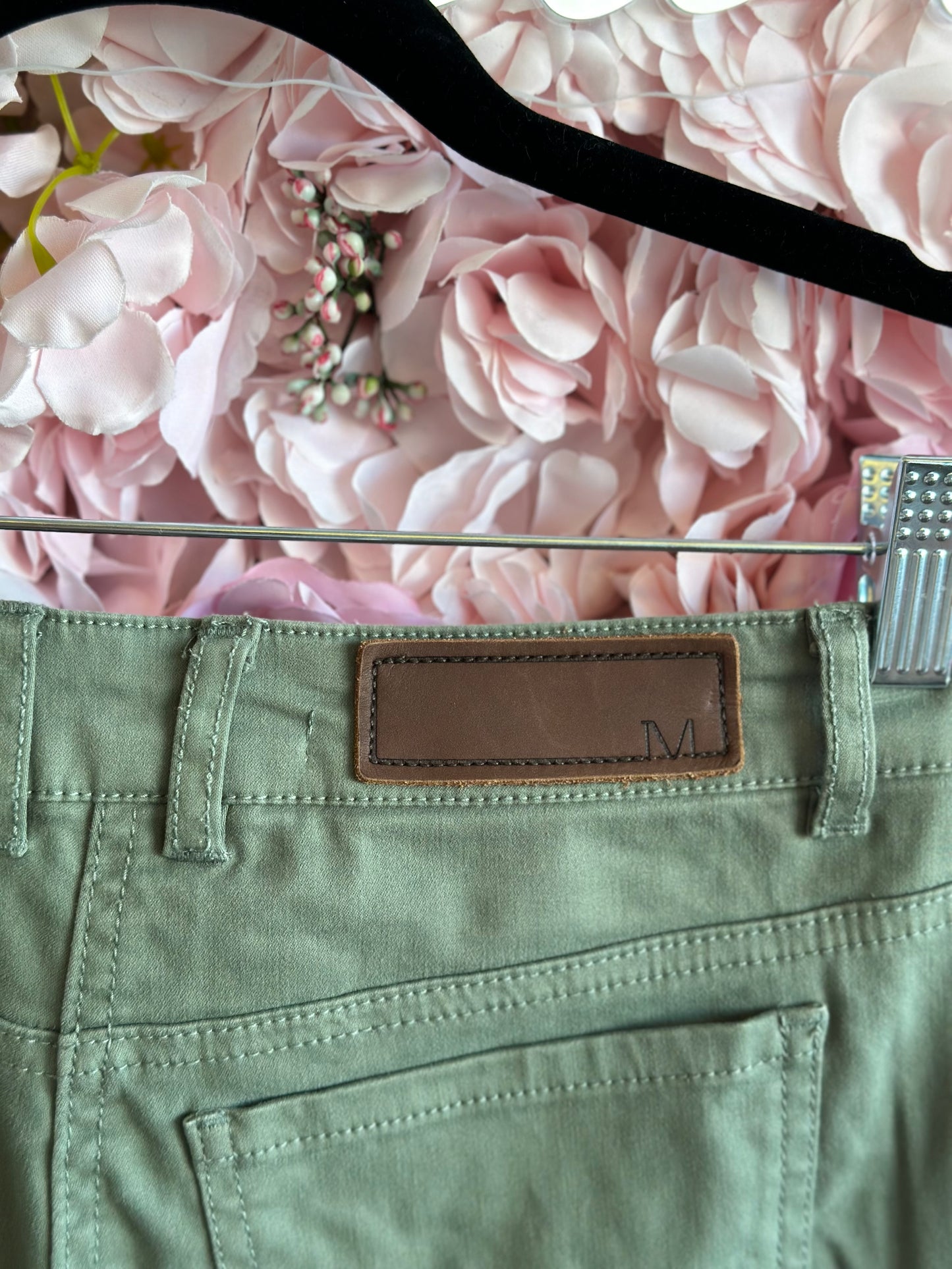Pantalon slim vert kaki, T.36