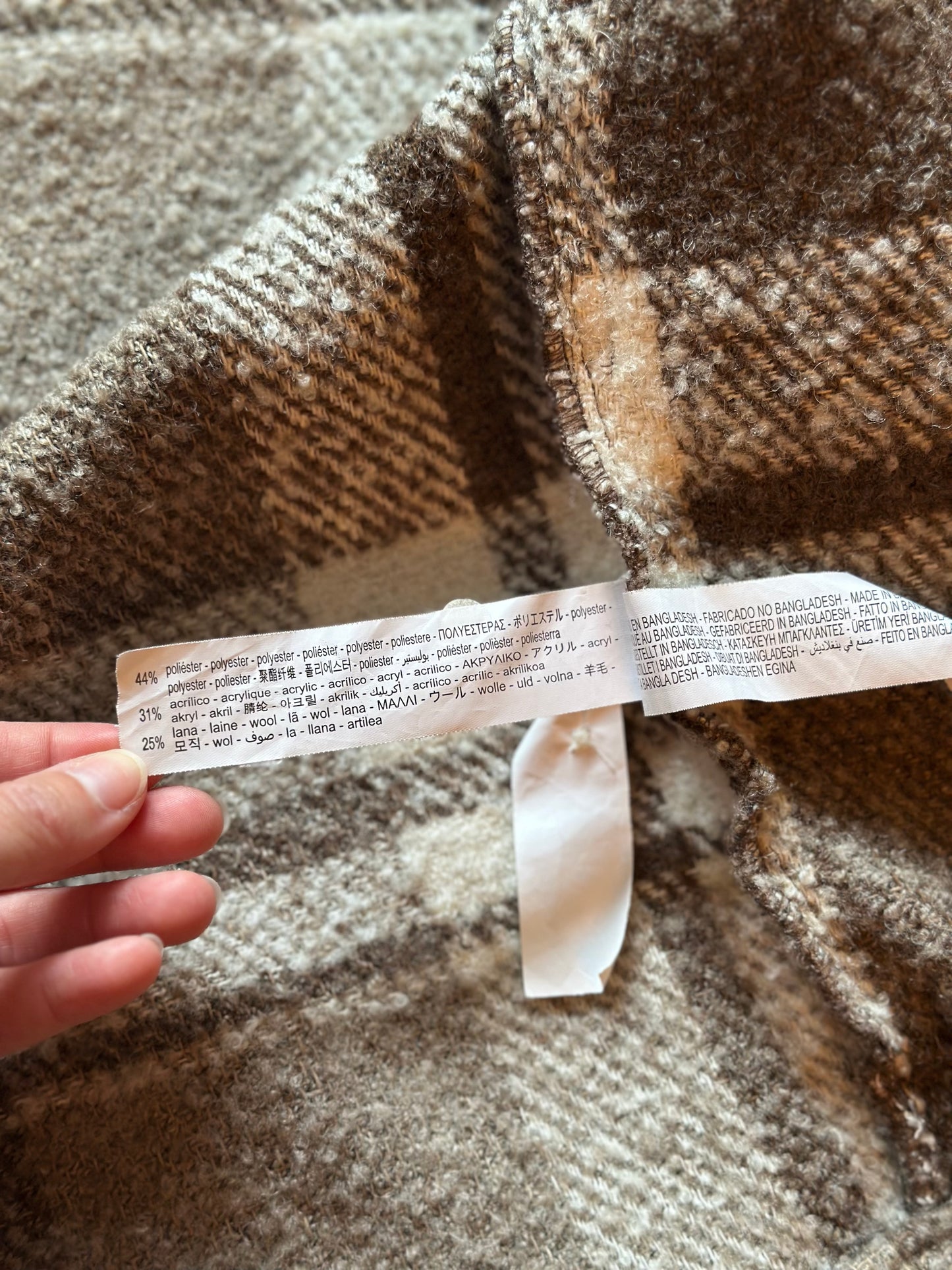Veste surchemise à carreaux marron T.38