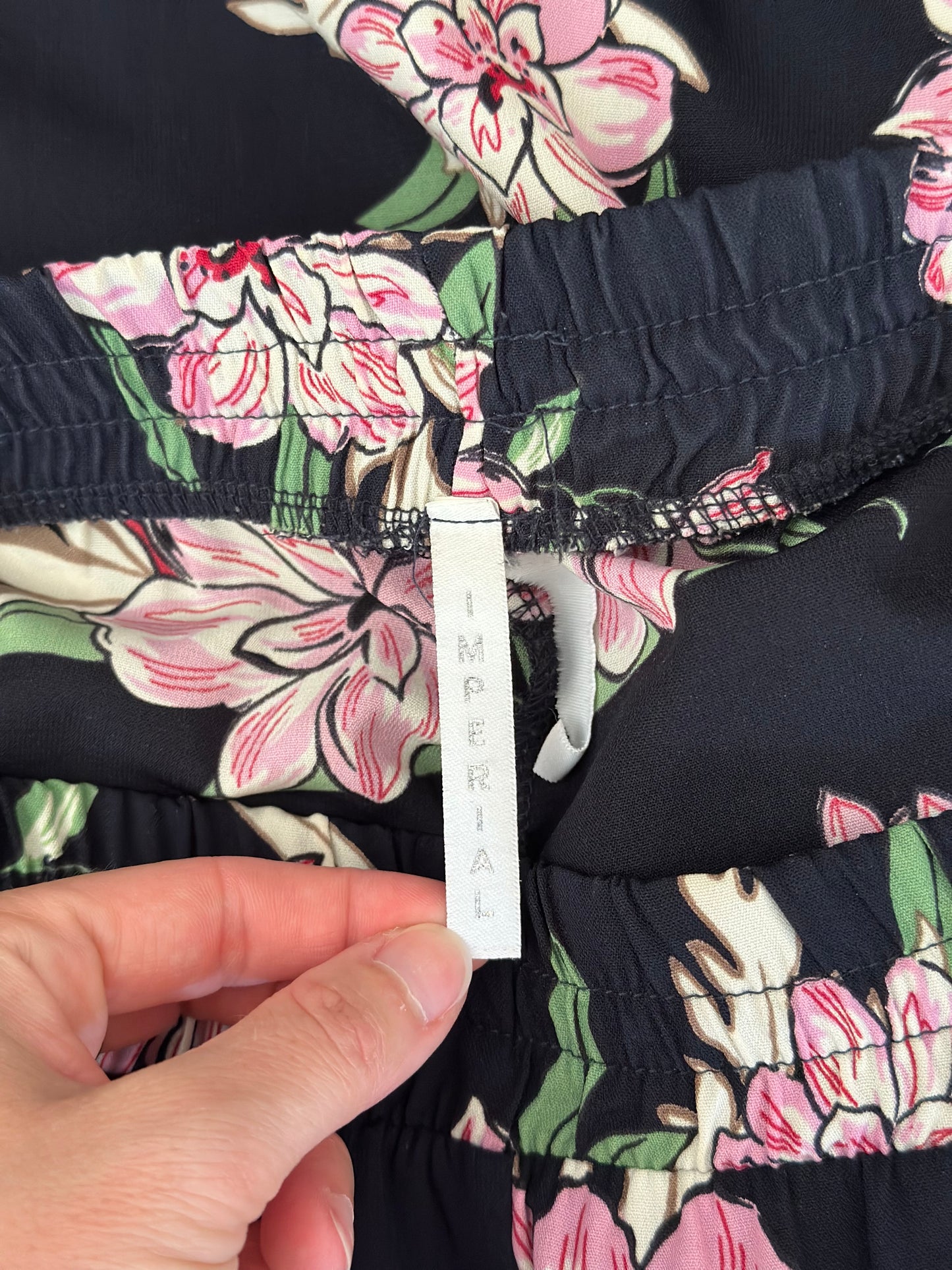Pantalon d’été fluide fleuri rose clair T.36