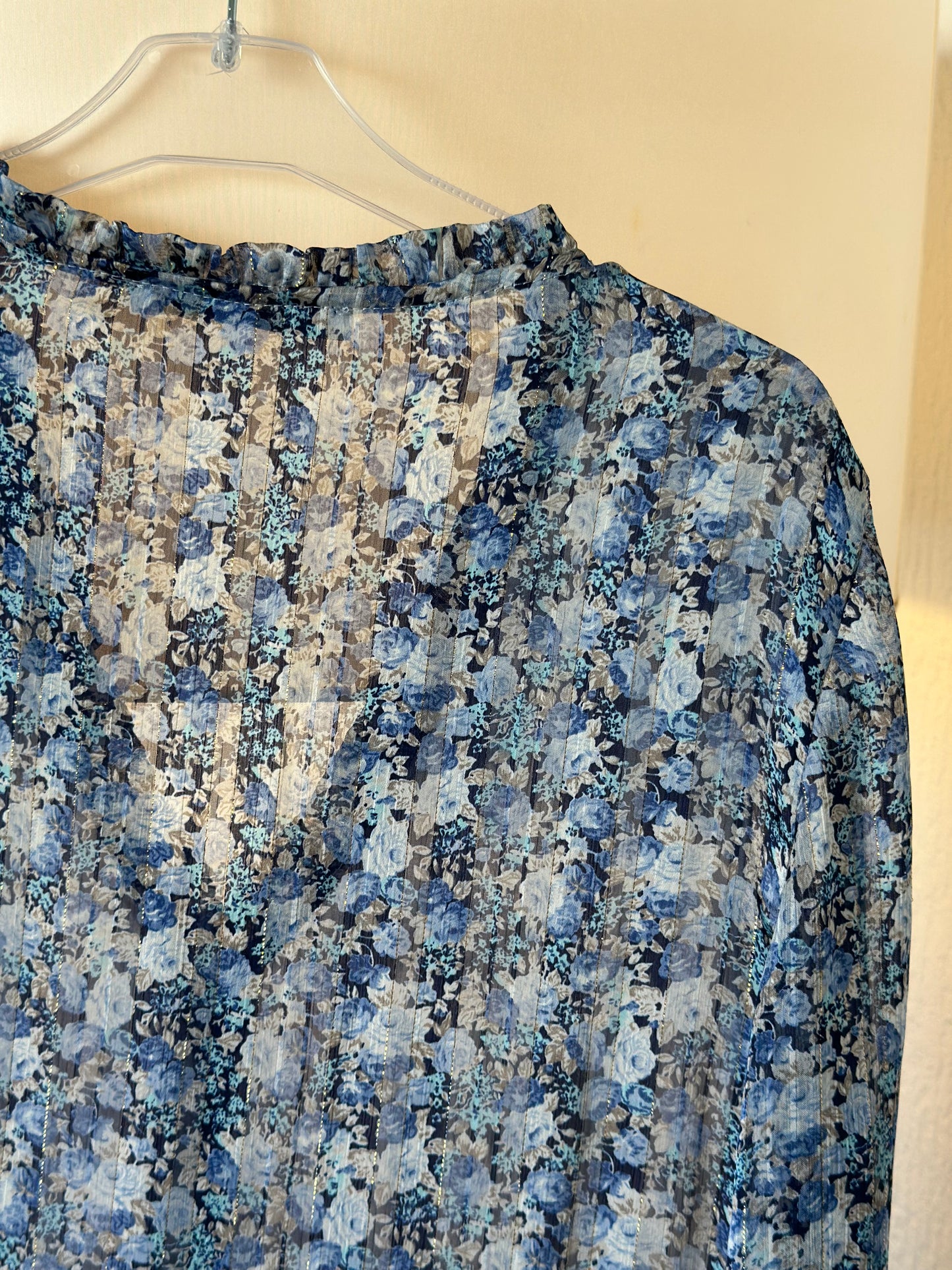 Robe fluide à imprimé fleuri bleu T.36/38