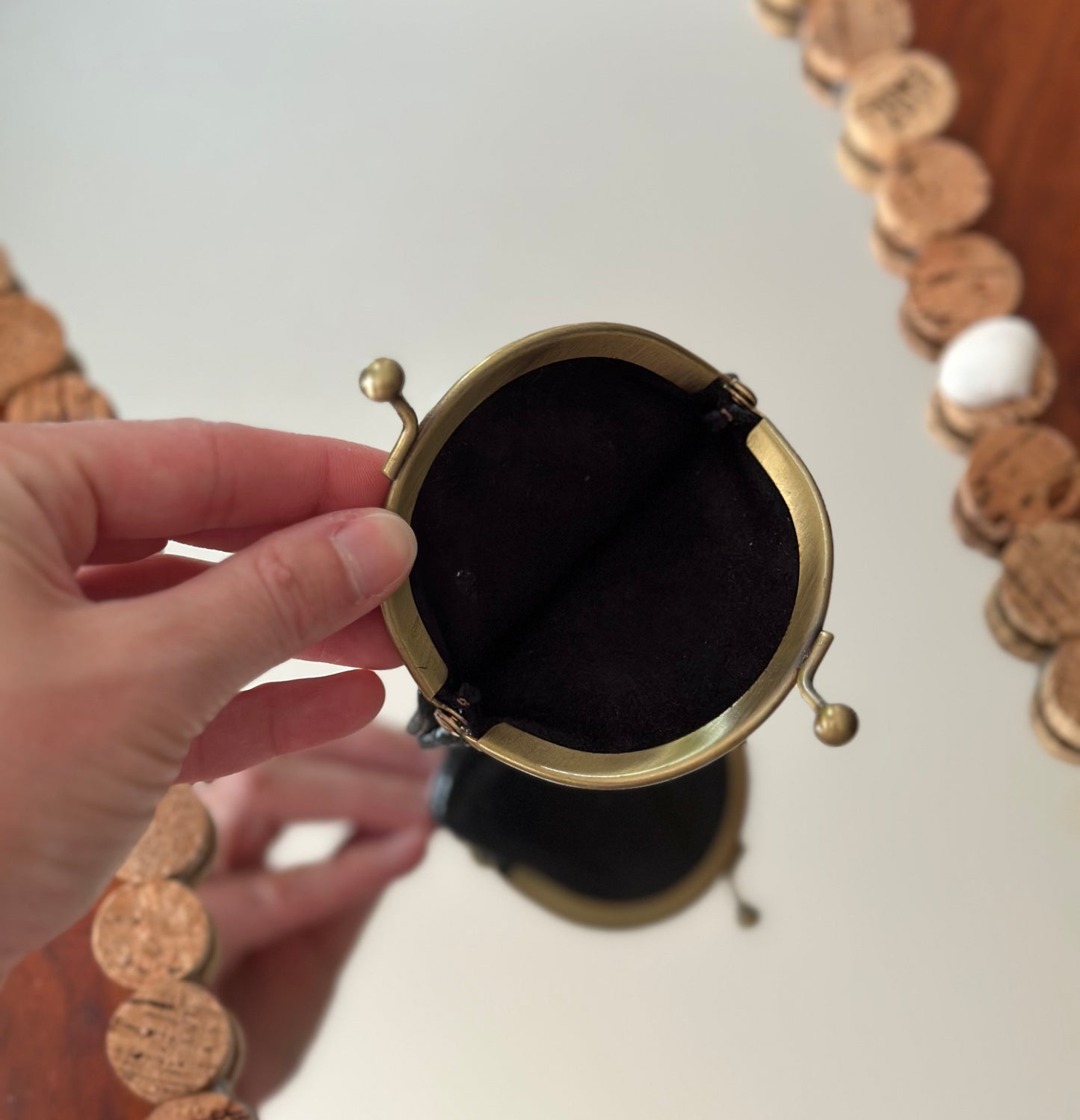 Porte-monnaie en cuir à finition granulée