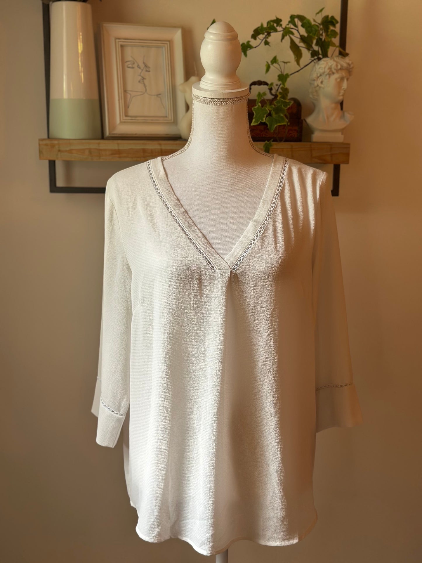Blouse unie ivoire T.40