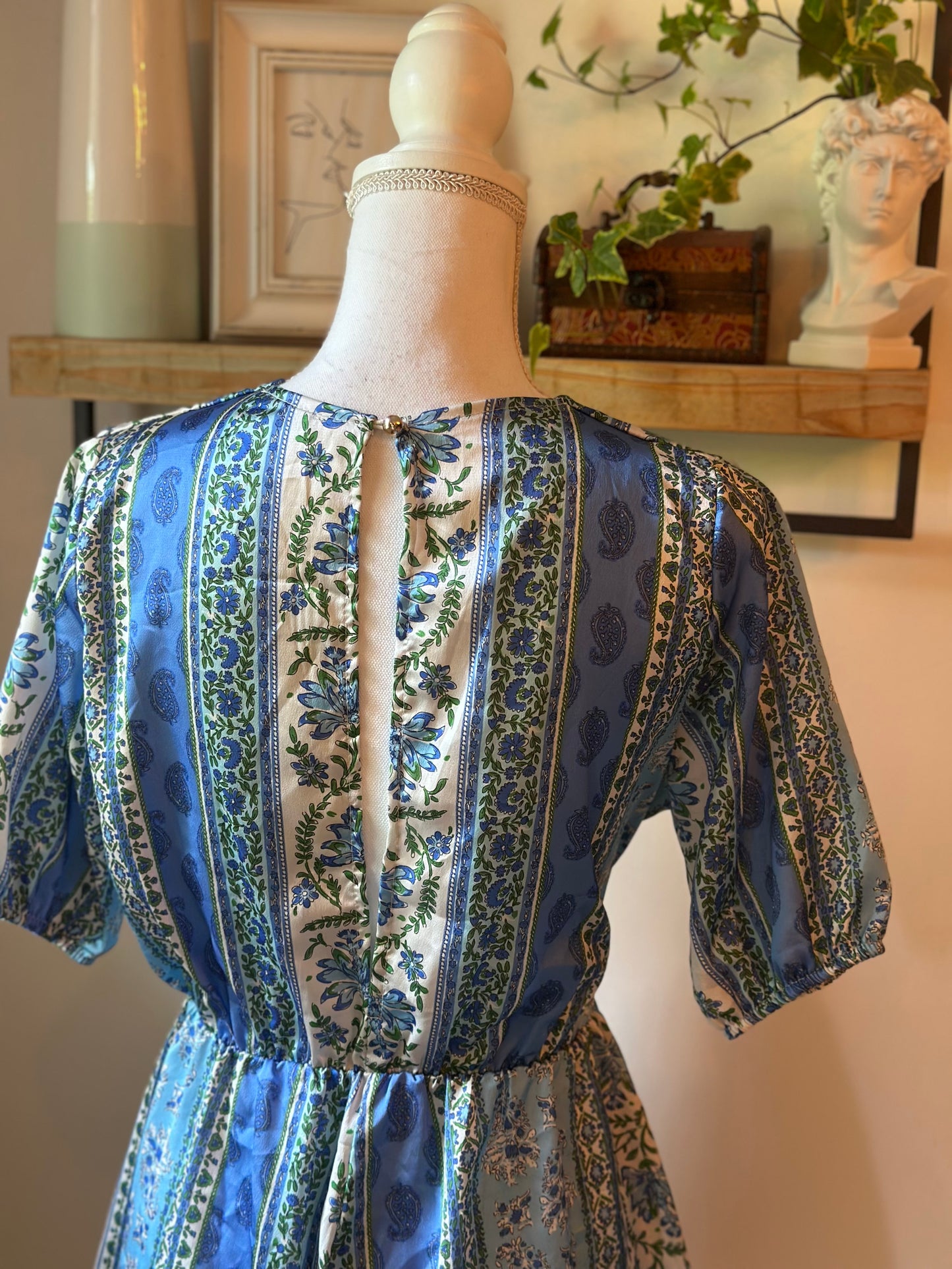 Combishort imprimé fleuri bleu T.36