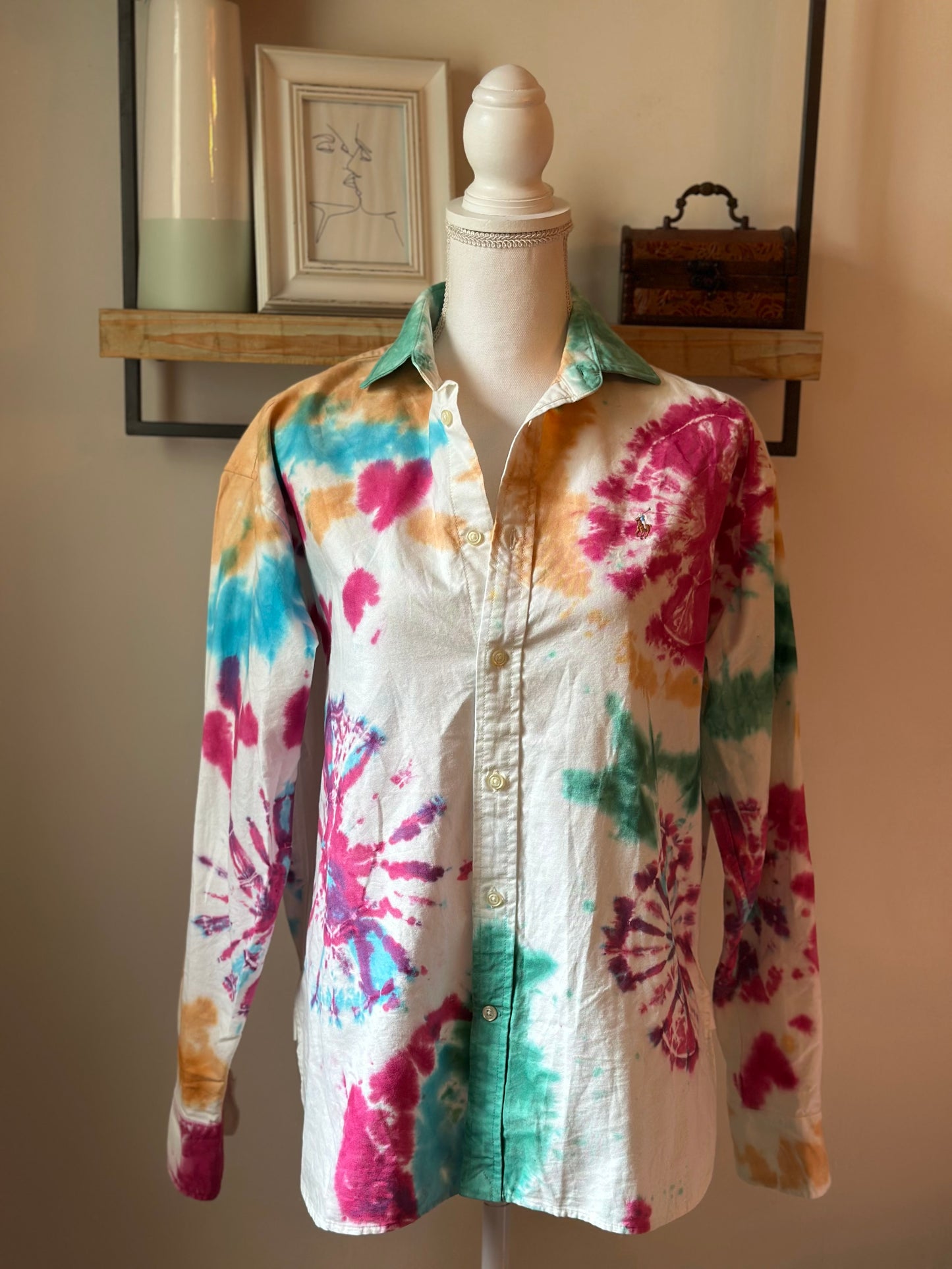 Chemise unisexe tie and dye multicolore T.40/42