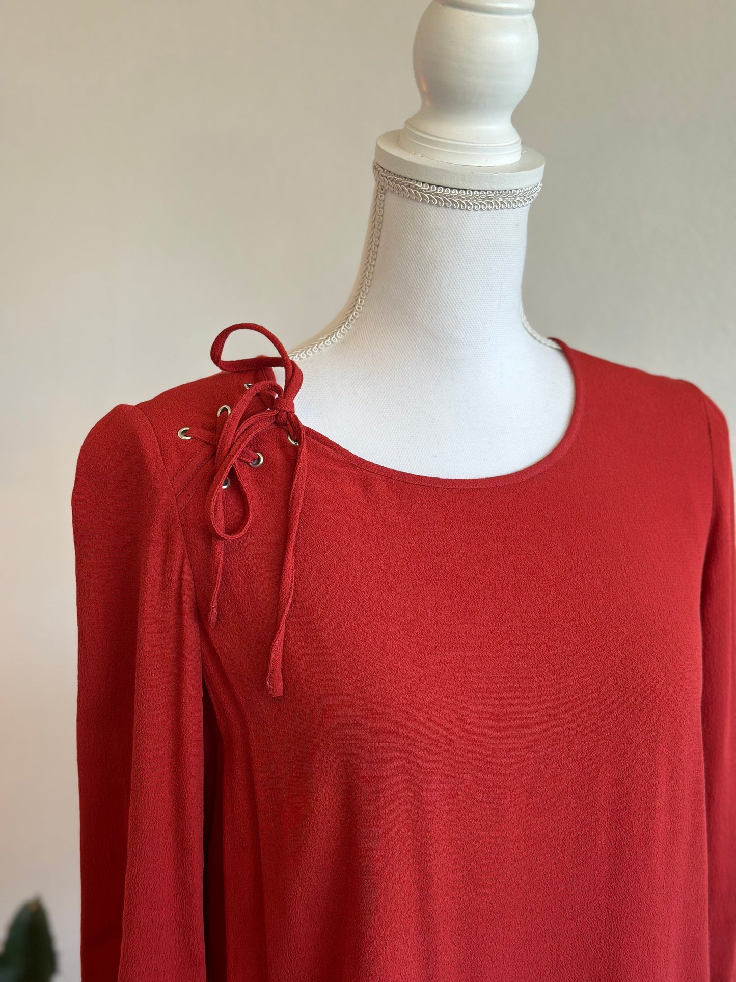 Blouse bohème rouge orangé, T.36/38