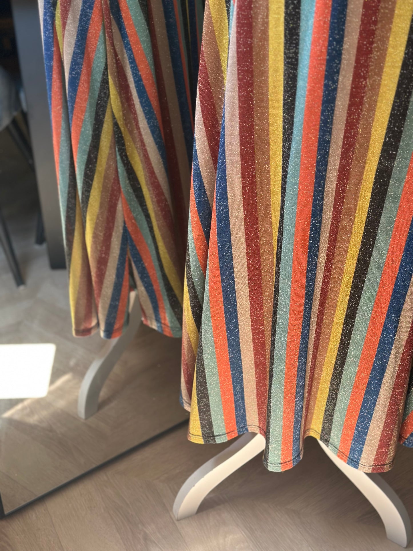 Robe longue rayée lurex multicolore T.U