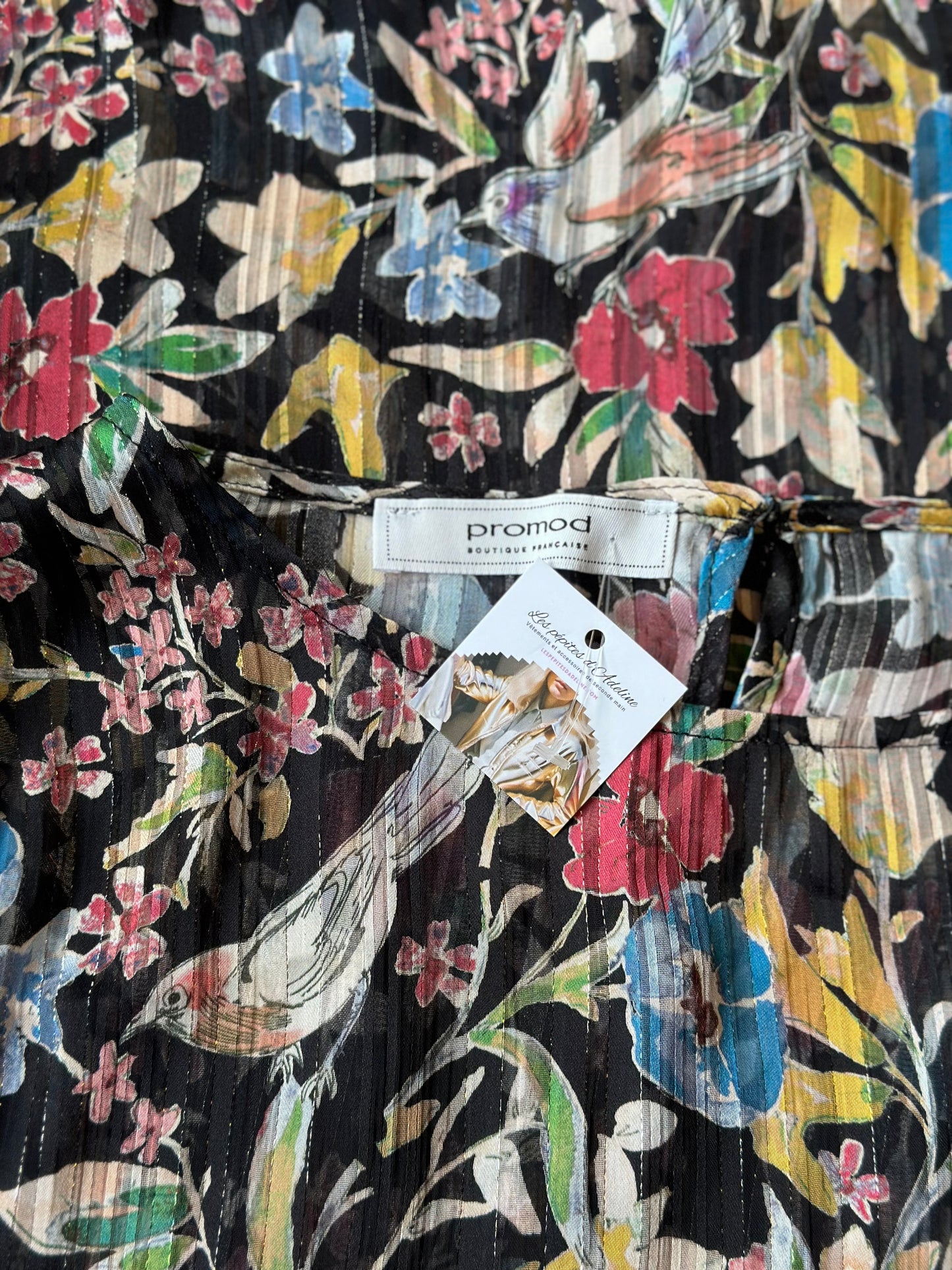 Belle blouse fluide à imprimé fleuri coloré T.44