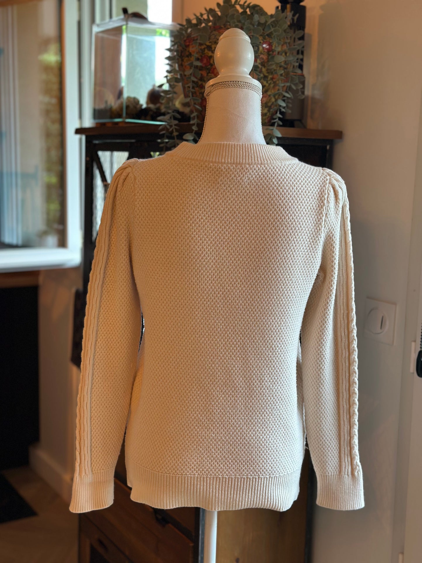Pull torsadé ivoire T.36