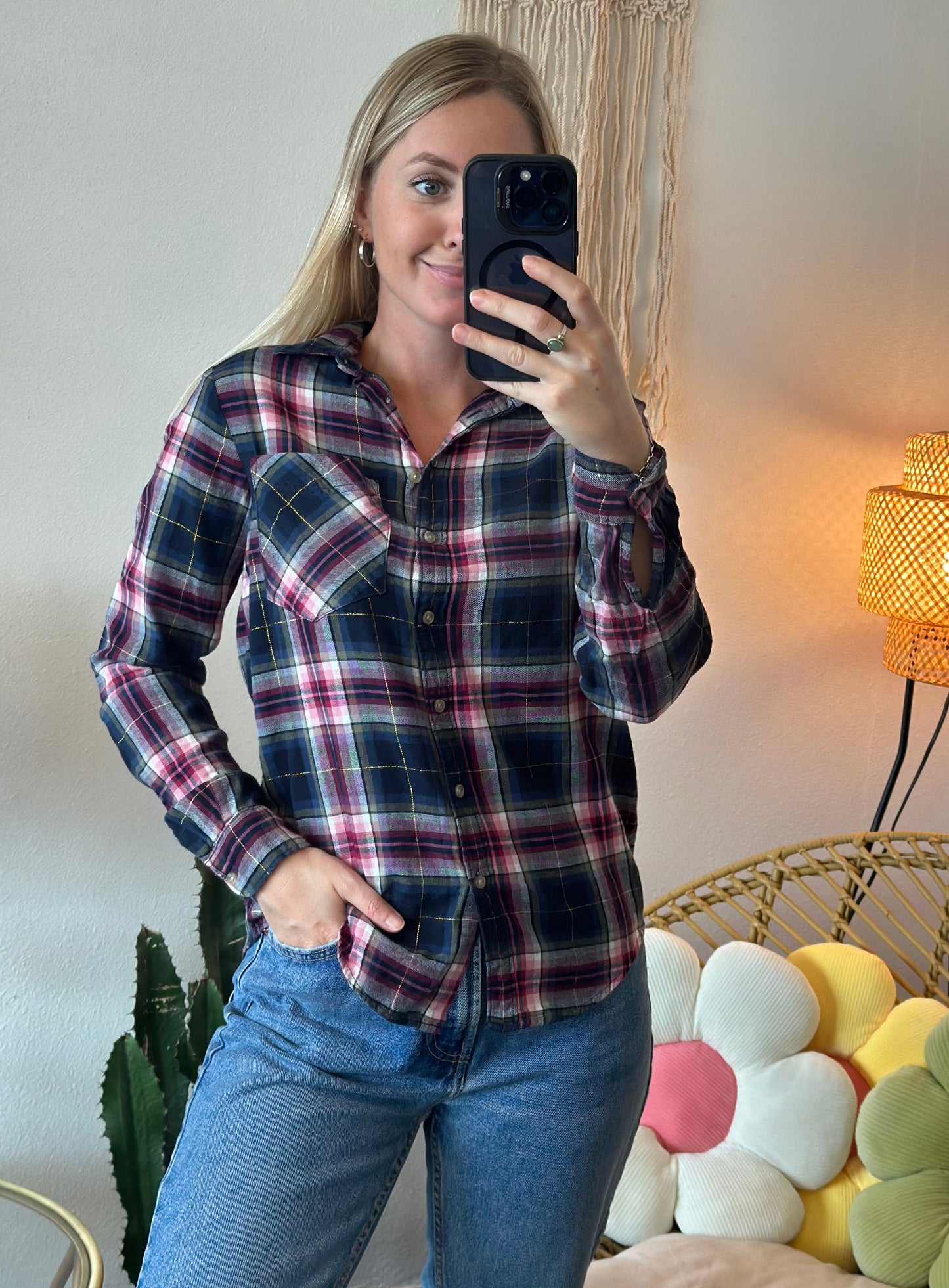 Chemise à carreaux colorés, T.34