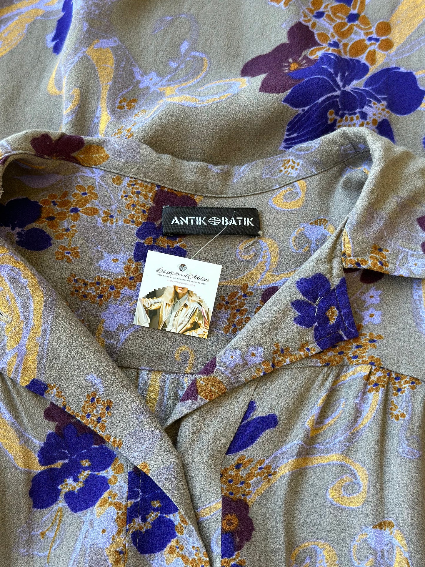 Robe chemise coupe midi à motifs colorés T.38