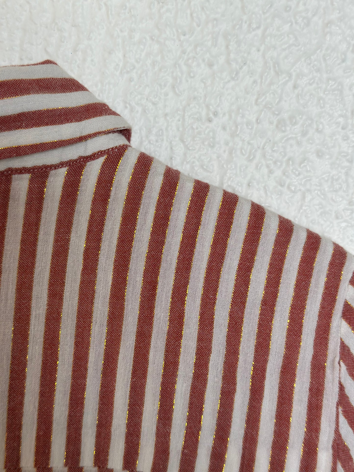 Chemise d’été à rayures rose clair et blanc T.34