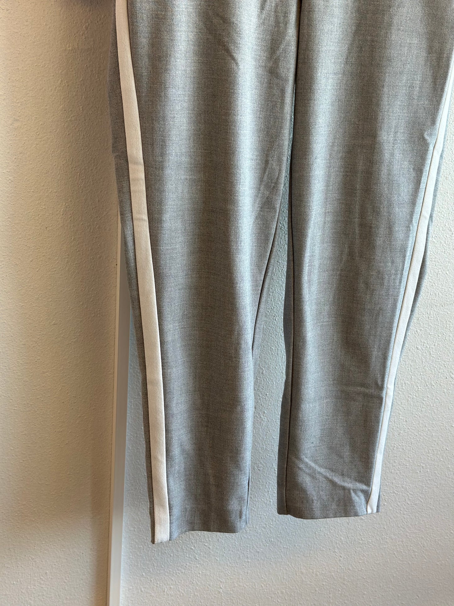 Pantalon chino jogger gris et blanc, T.34