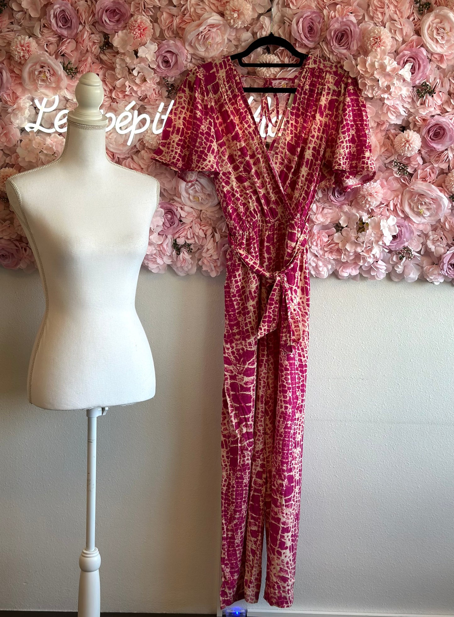 Combinaison imprimée tie and dye rose modèle Jude T.36