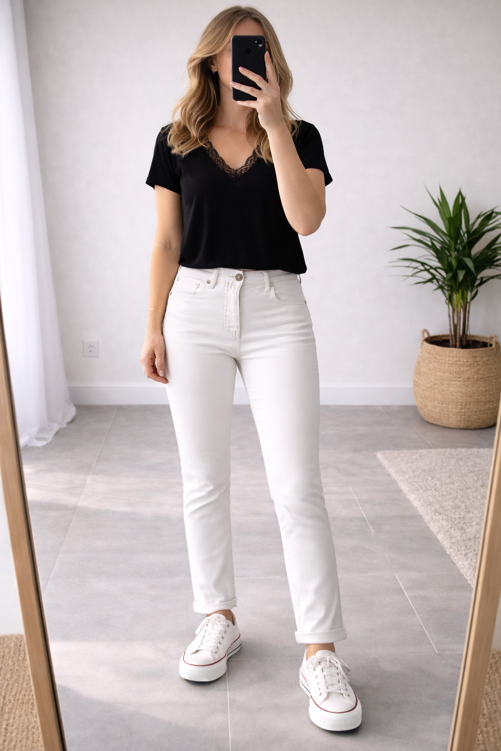 Jean blanc coupe slim T.40