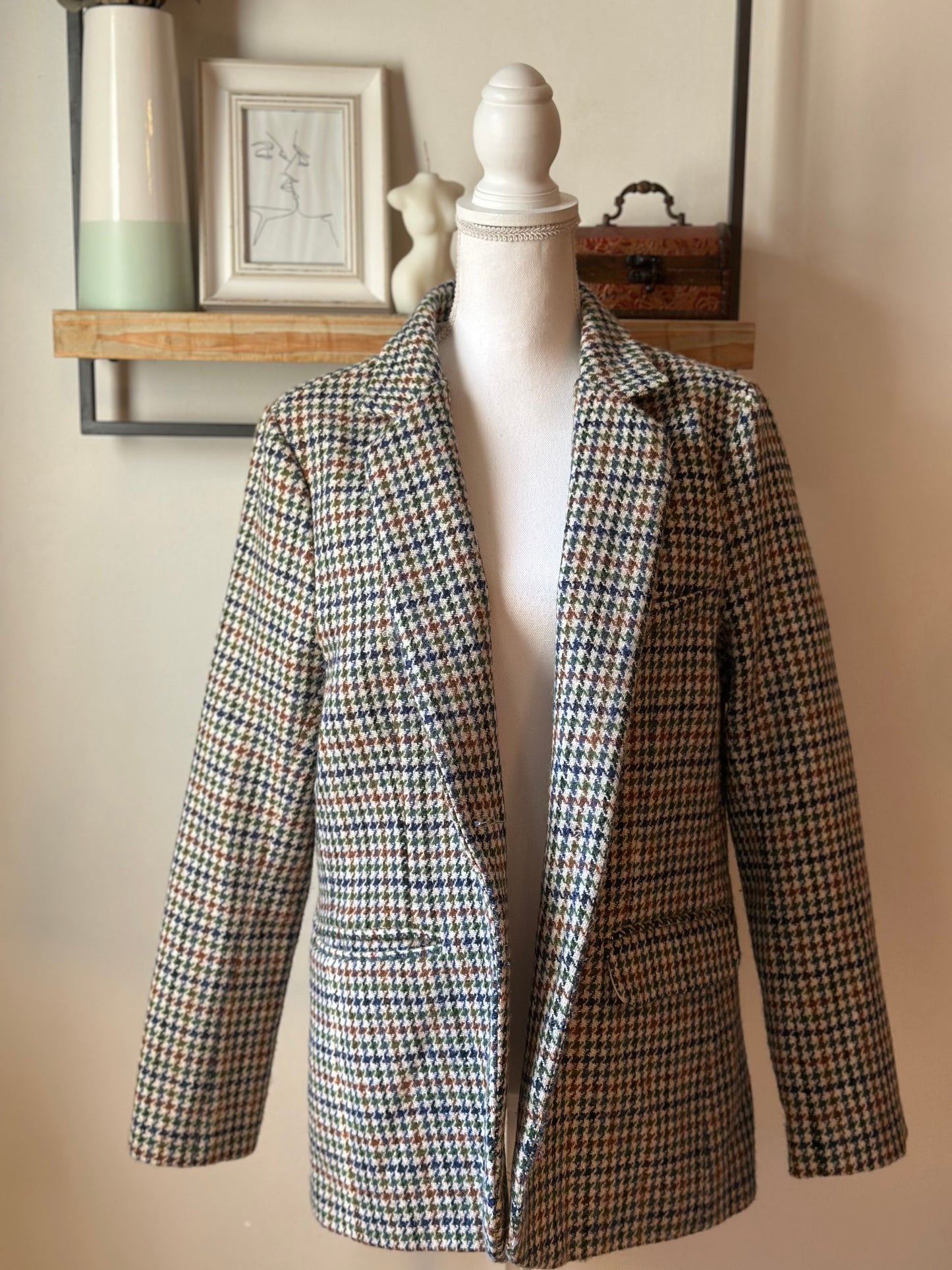 Veste de blazer en laine Ralph en laine à motif pied-de-poule T.36