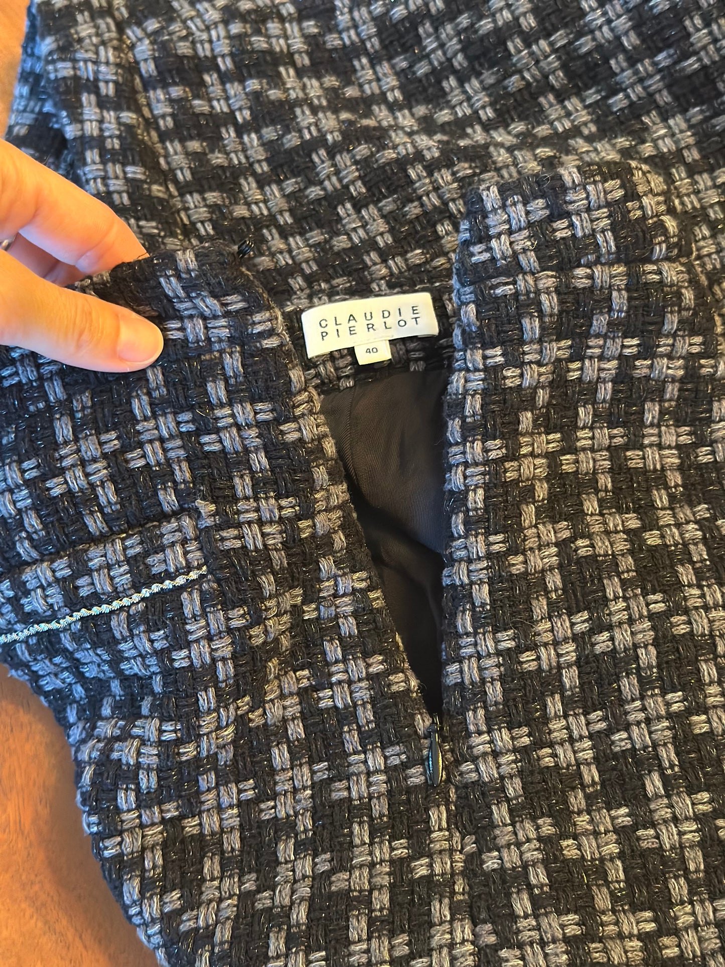 Short en tweed à carreaux T.40