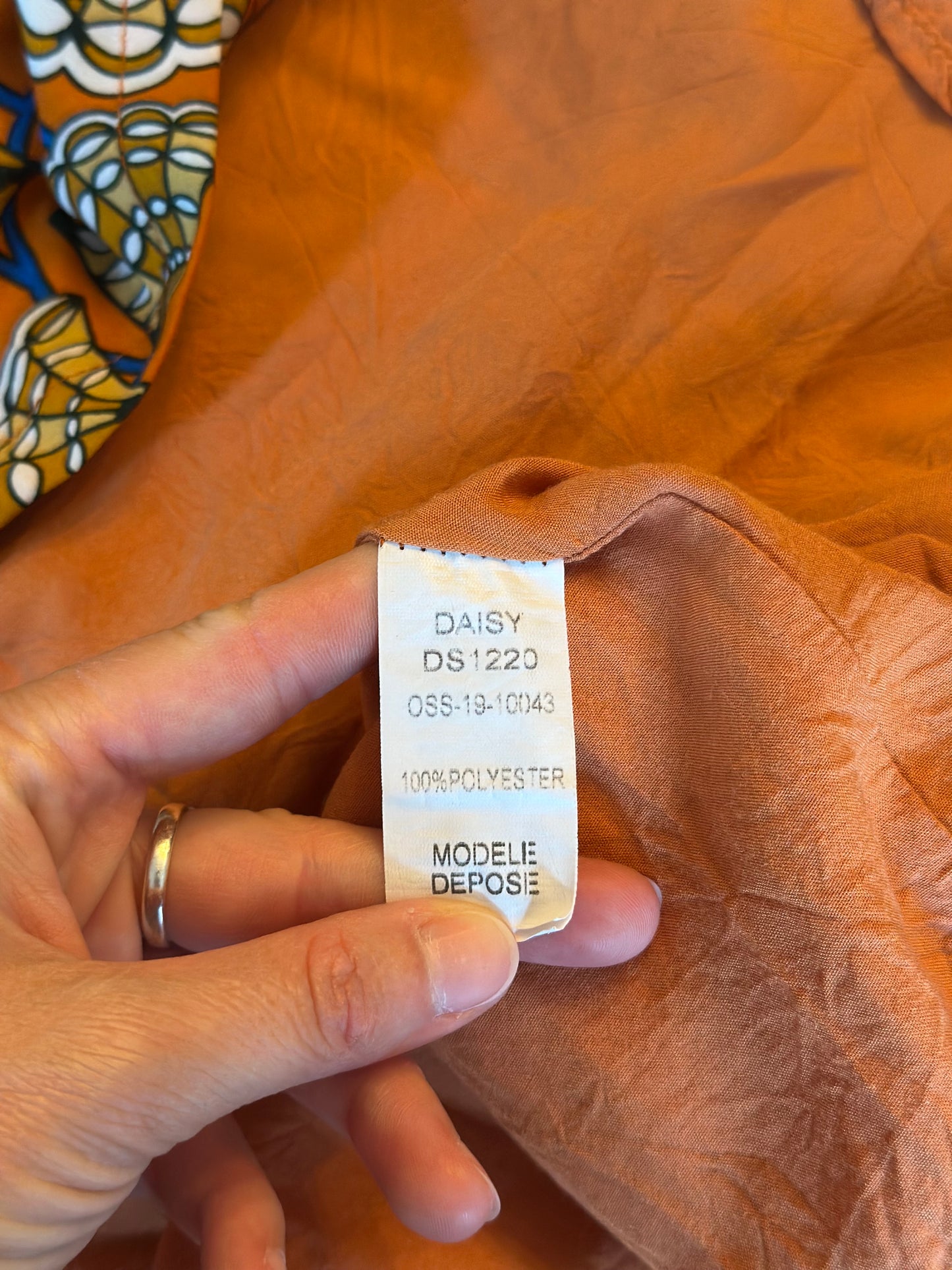 Robe fluide imprimé graphique orange T.36