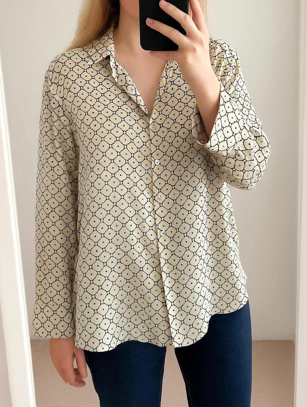 Chemise fluide à motifs géométriques T.34/36 oversize