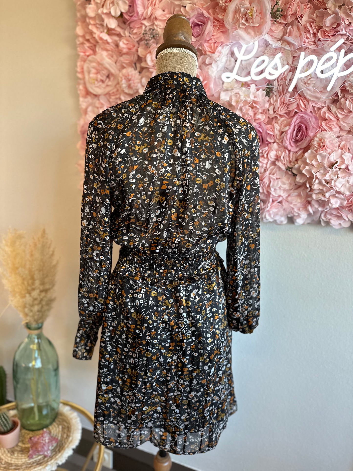Robe évasée avec imprimé floral T.34