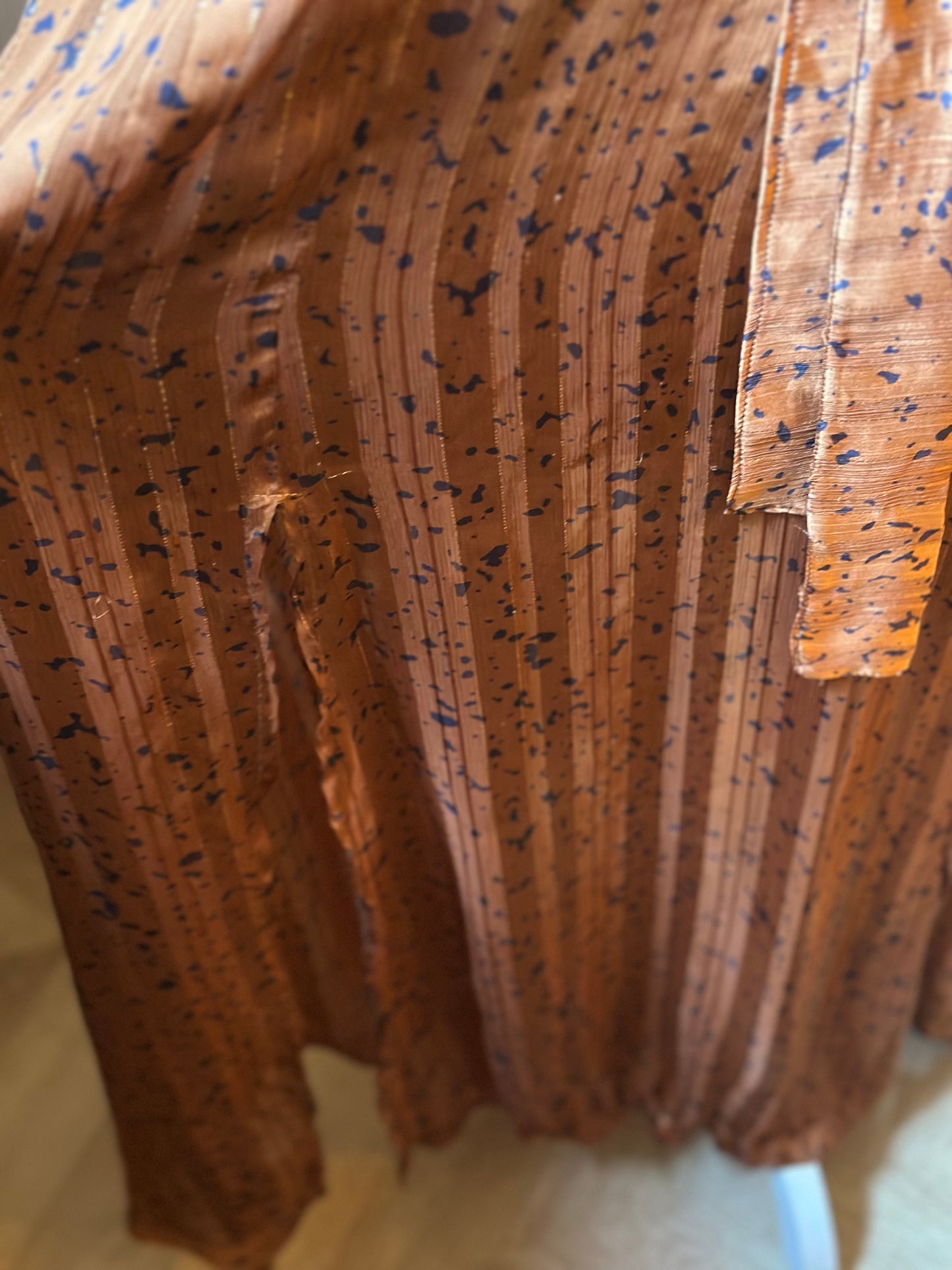 Robe longue marron lurex doré T.38