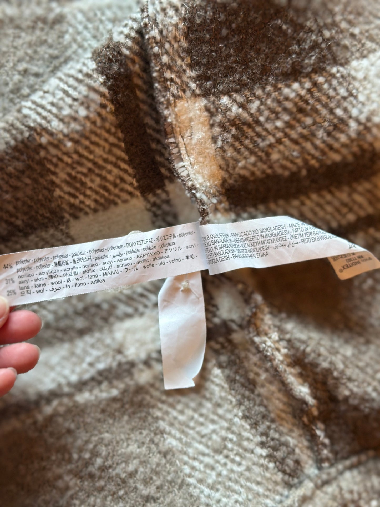 Veste surchemise à carreaux marron T.38