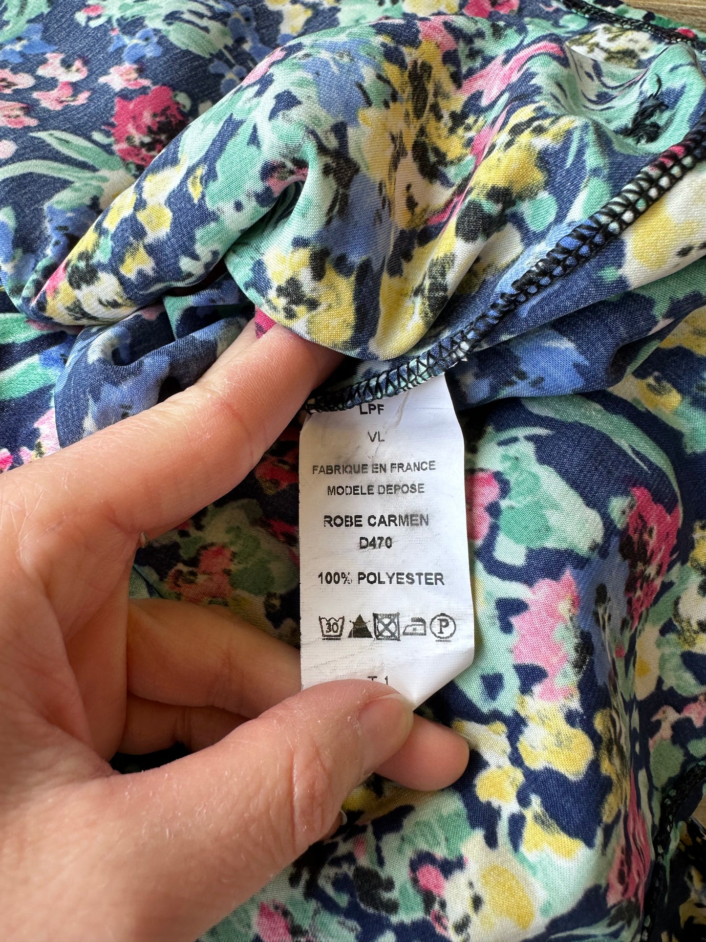 Robe midi à motifs fleuris colorés T.36
