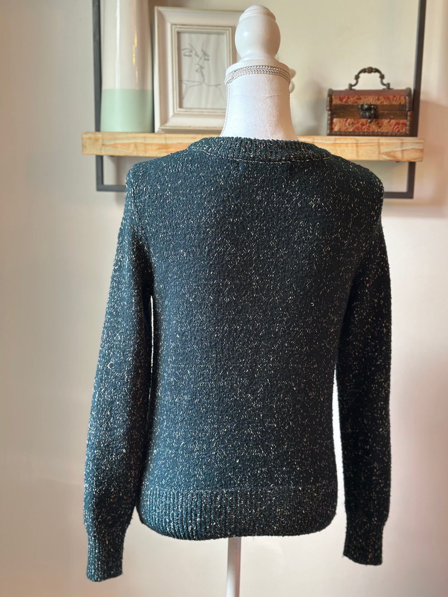 Pull vert sapin chiné à fils argentés Vero Moda – Taille XS