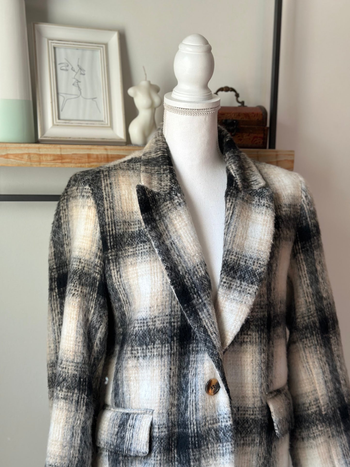 Manteau en laine beige modèle Lamar T.38