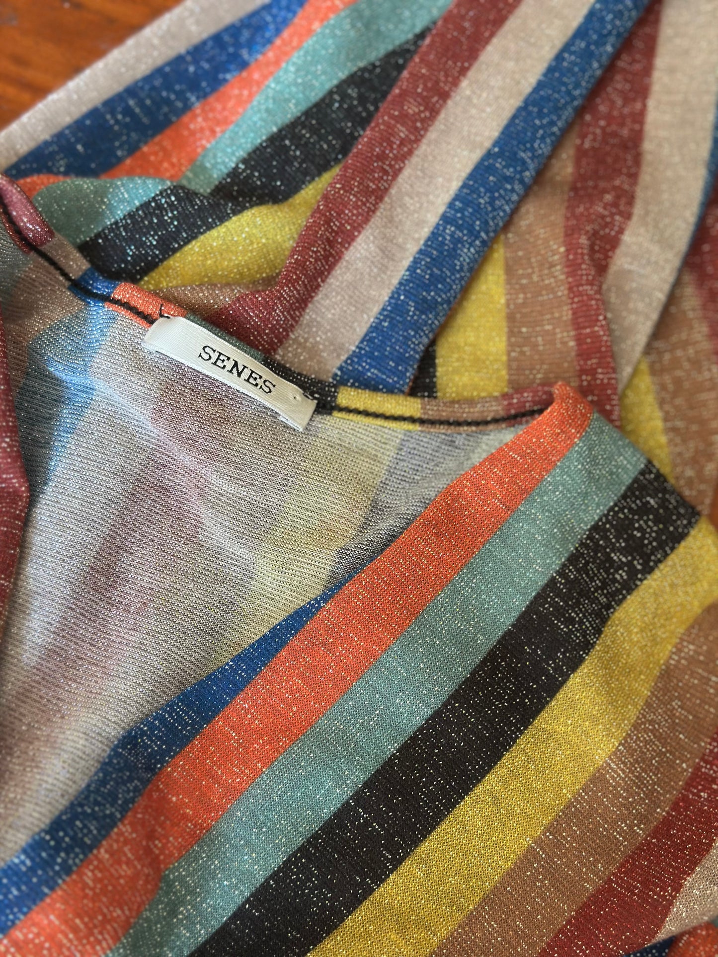 Robe longue rayée lurex multicolore T.U