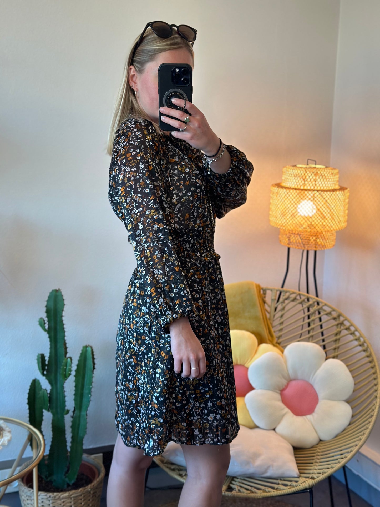 Robe évasée avec imprimé floral T.34