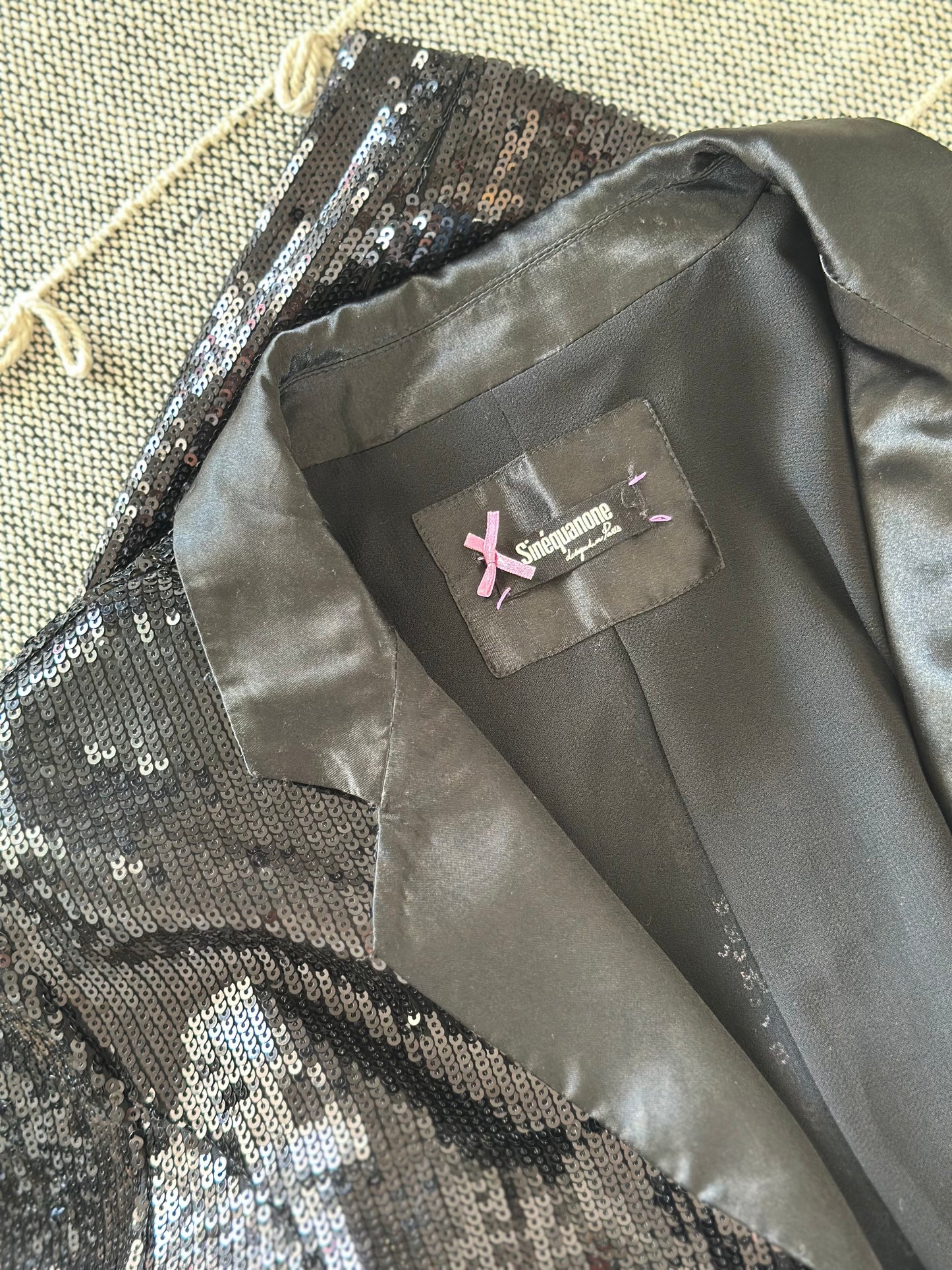 Veste blazer noire élégante à sequins T.40