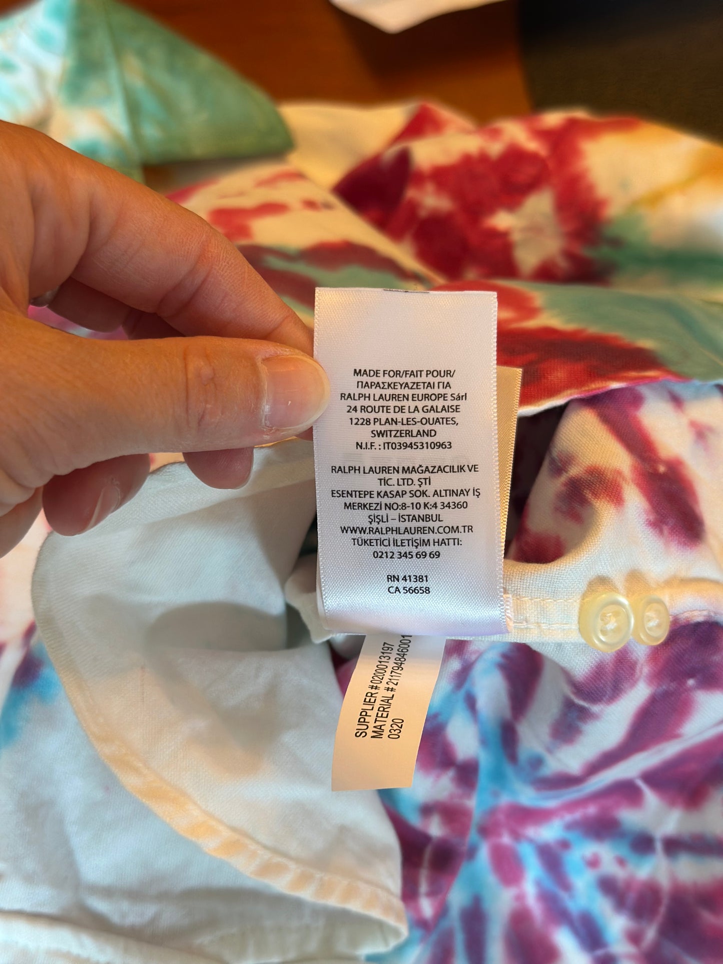 Chemise unisexe tie and dye multicolore T.40/42