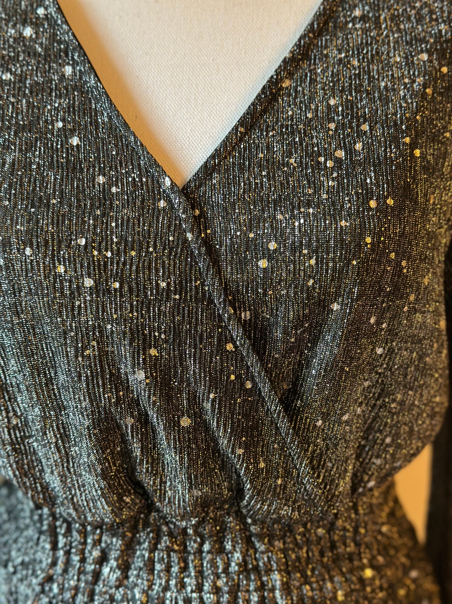 Robe de fête à sequins argentés T.38
