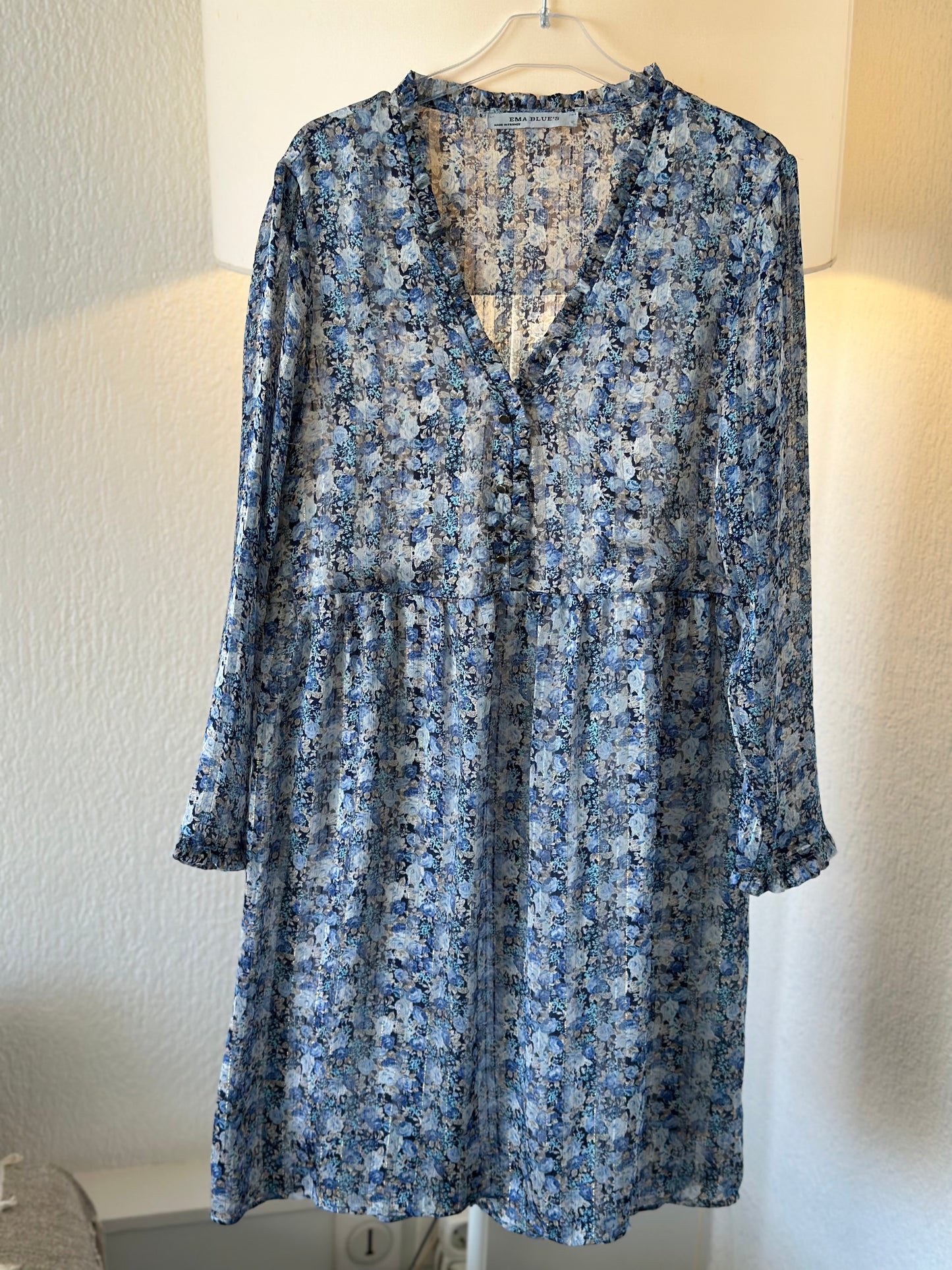 Robe fluide à imprimé fleuri bleu T.36/38