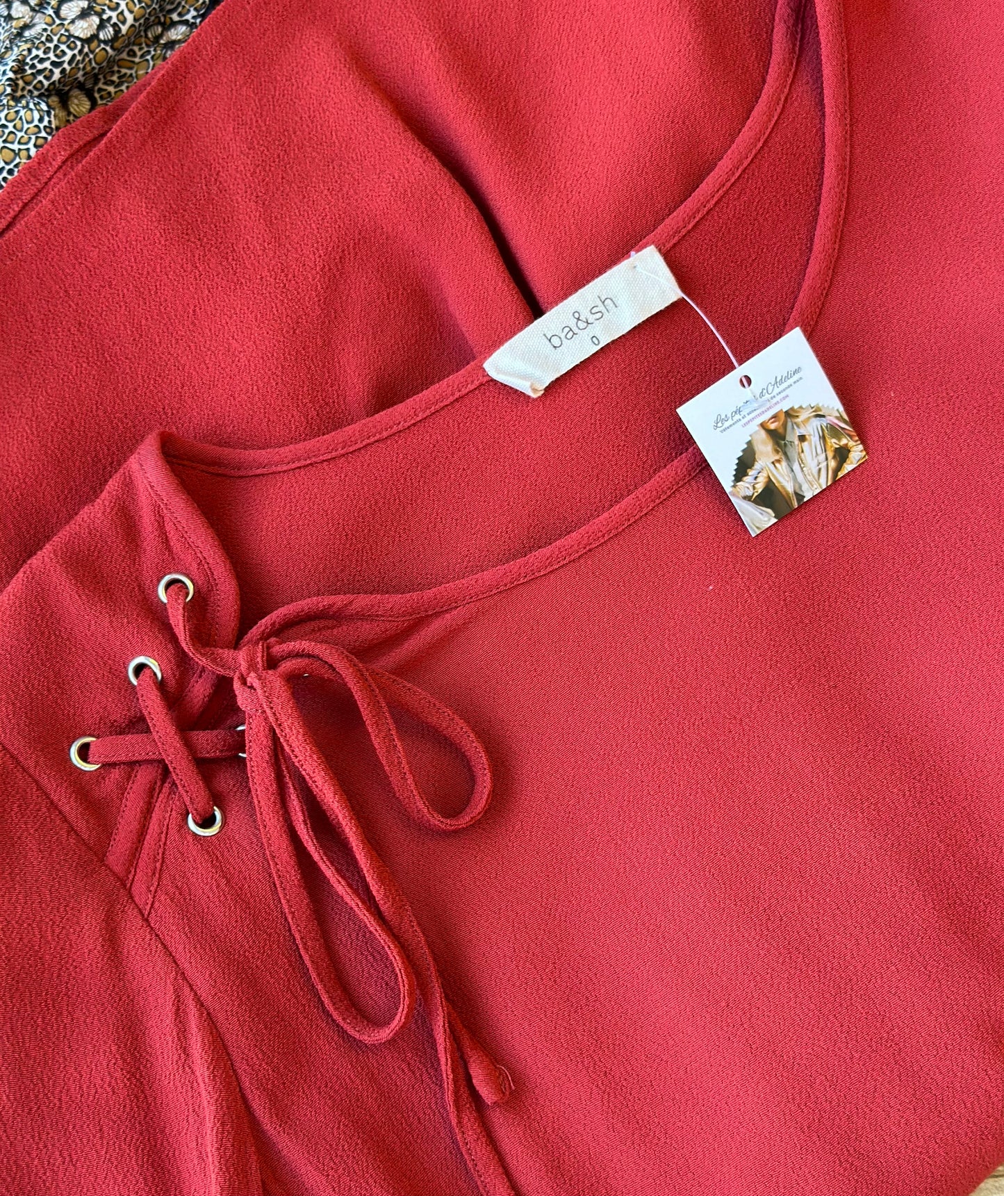 Blouse bohème rouge orangé, T.36/38
