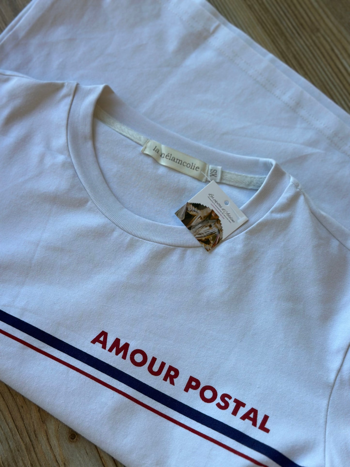 T-shirt blanc imprimé “Amour Postal”, T.34