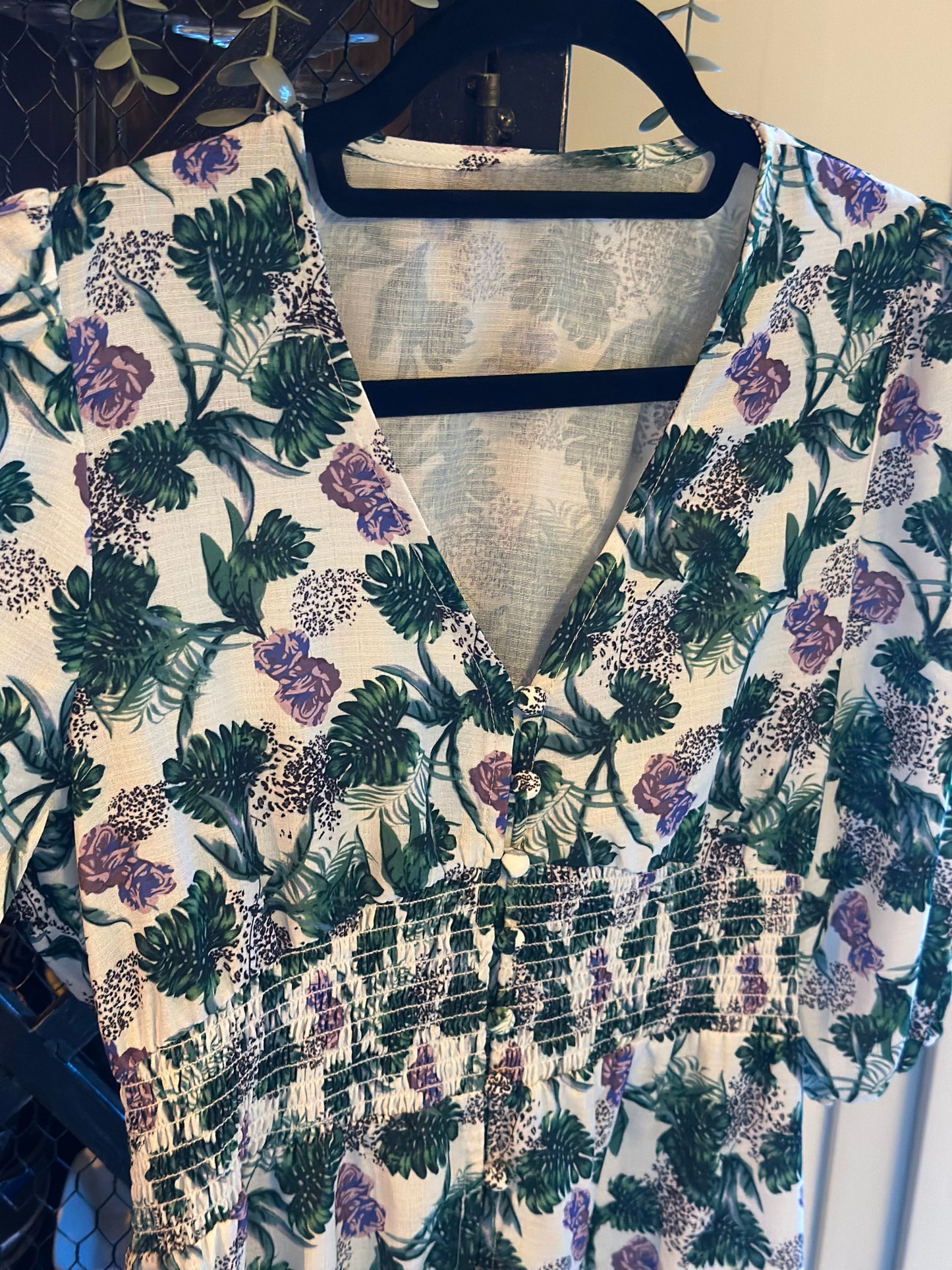 Robe mi-longue imprimée florale T.36