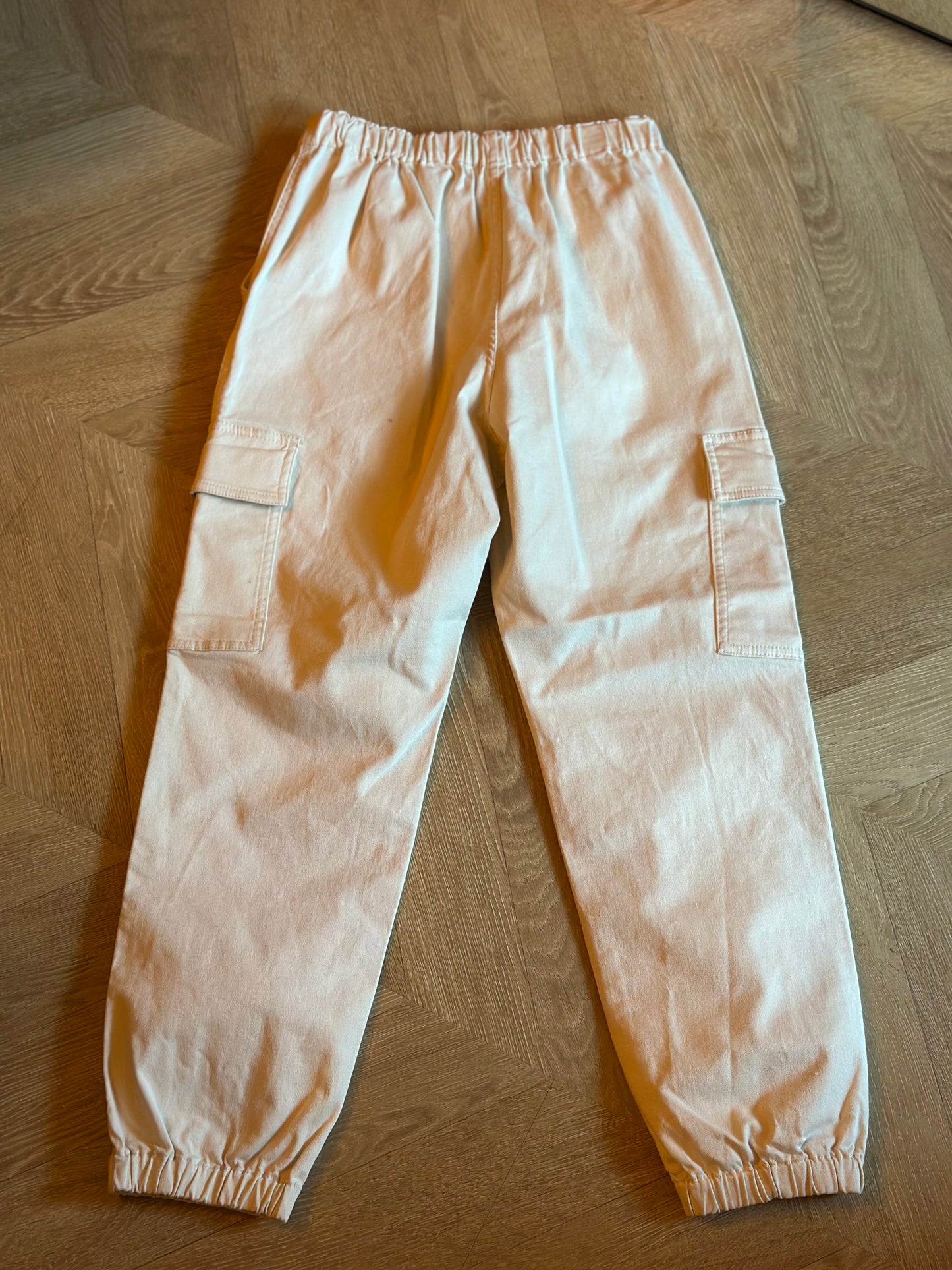 Pantalon cargo uni crème T.34